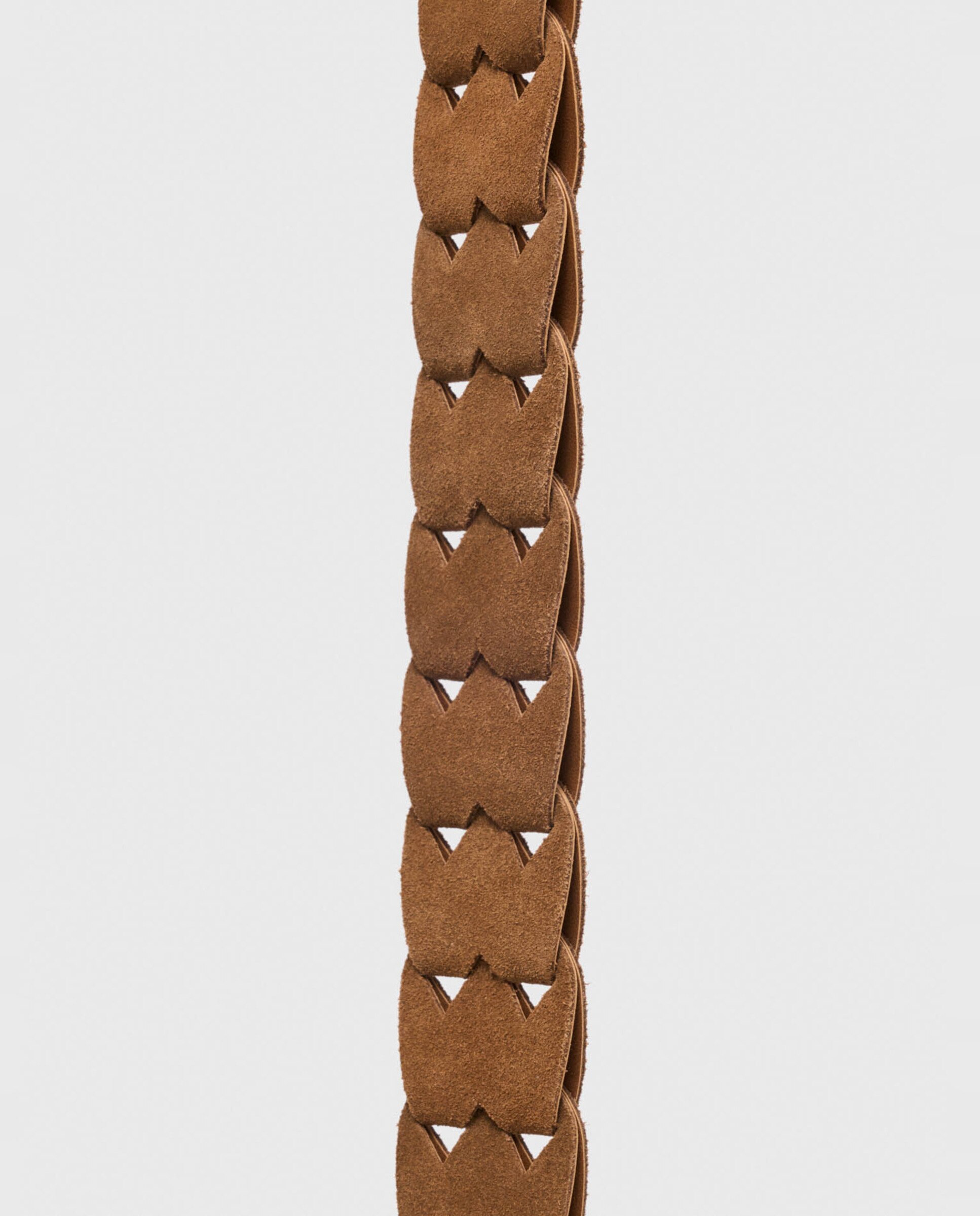 Cinturón de mujer de ante trenzado calado - Maje - Camel Camel-9
