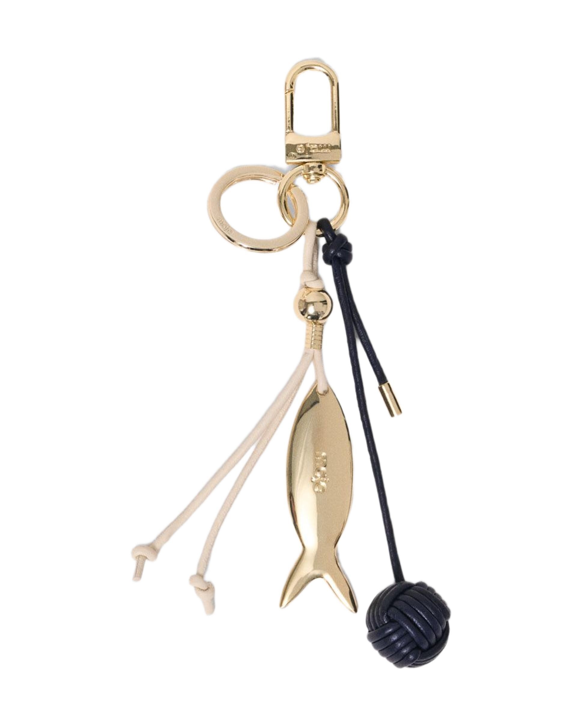 Llavero de mujer con colgantes en piel y metal, estilo marinero - Maje - Multicolor Multicolor-1