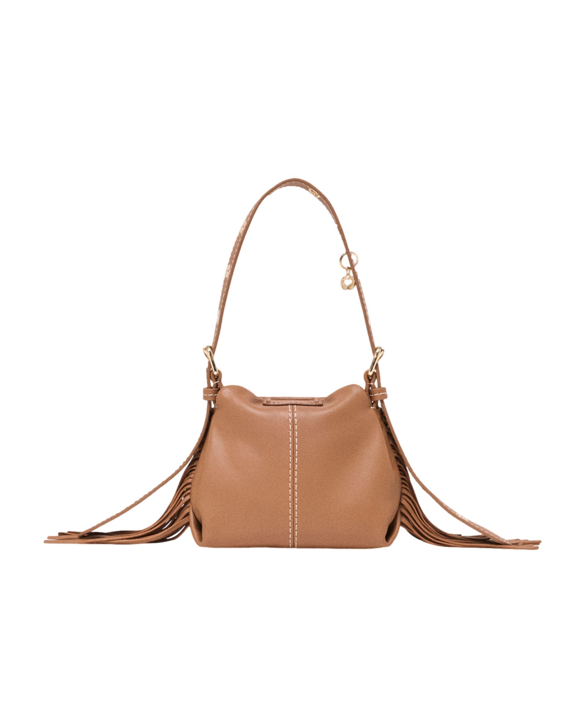 Bolso micro miss m de piel con pespuntes, multiposición y cierre solapa - Maje - Marrón Marrón-6