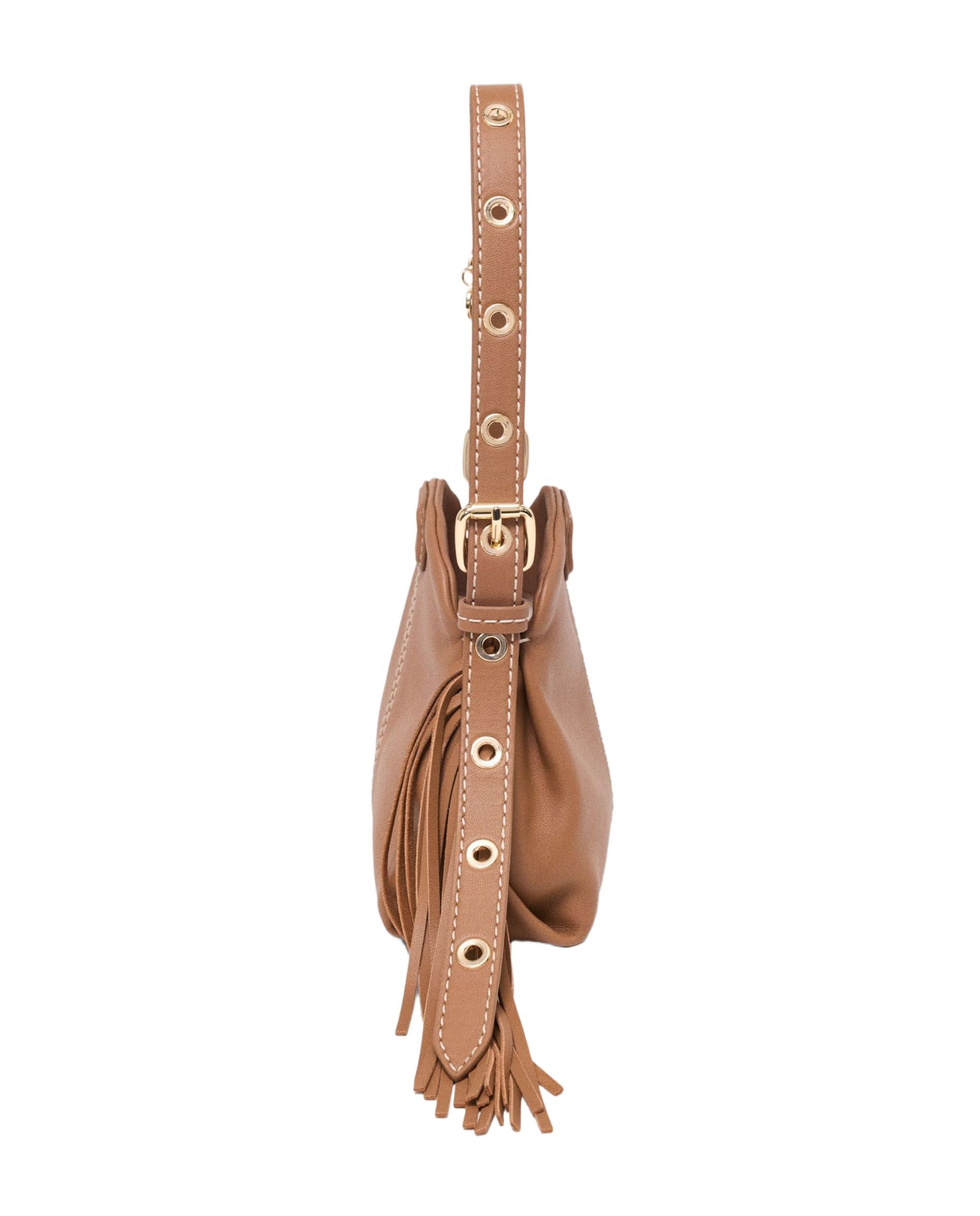 Bolso micro miss m de piel con pespuntes, multiposición y cierre solapa - Maje - Marrón Marrón-5