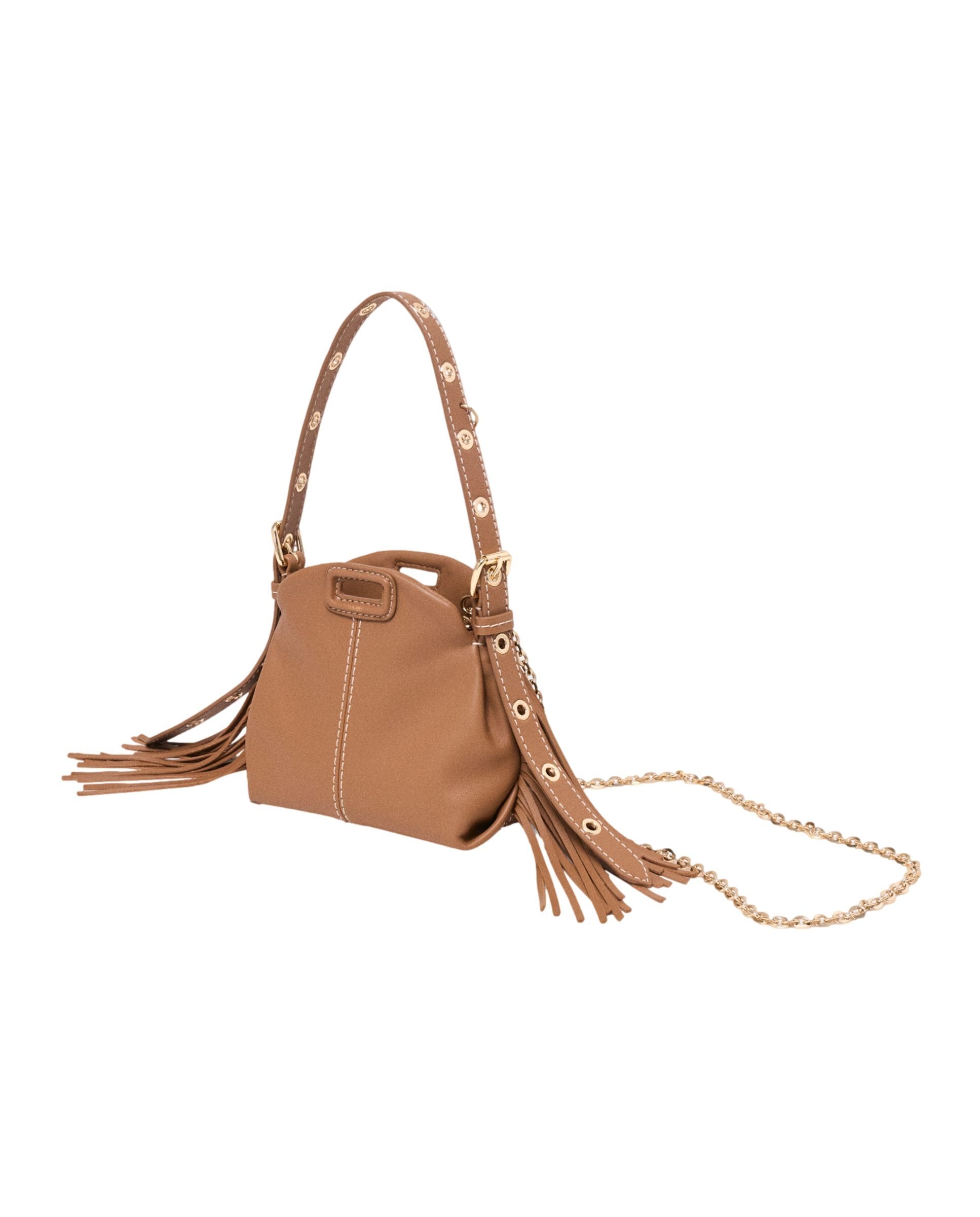 Bolso micro miss m de piel con pespuntes, multiposición y cierre solapa - Maje - Marrón Marrón-7
