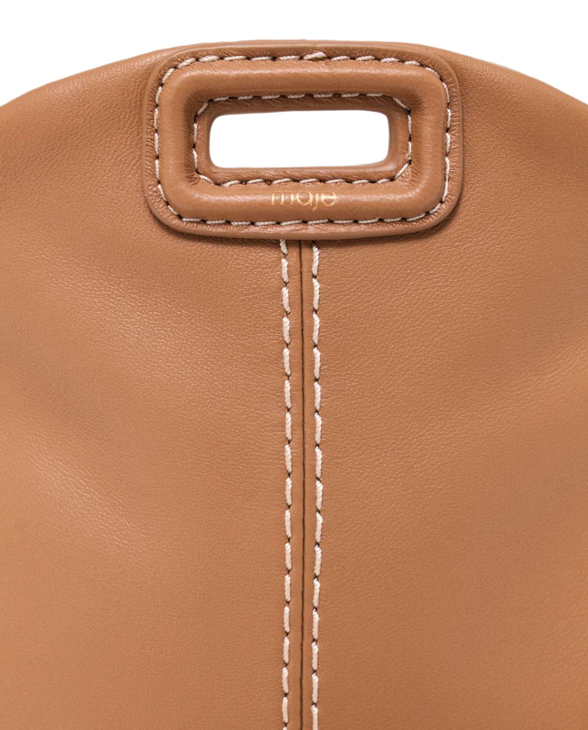 Bolso micro miss m de piel con pespuntes, multiposición y cierre solapa - Maje - Marrón Marrón-11