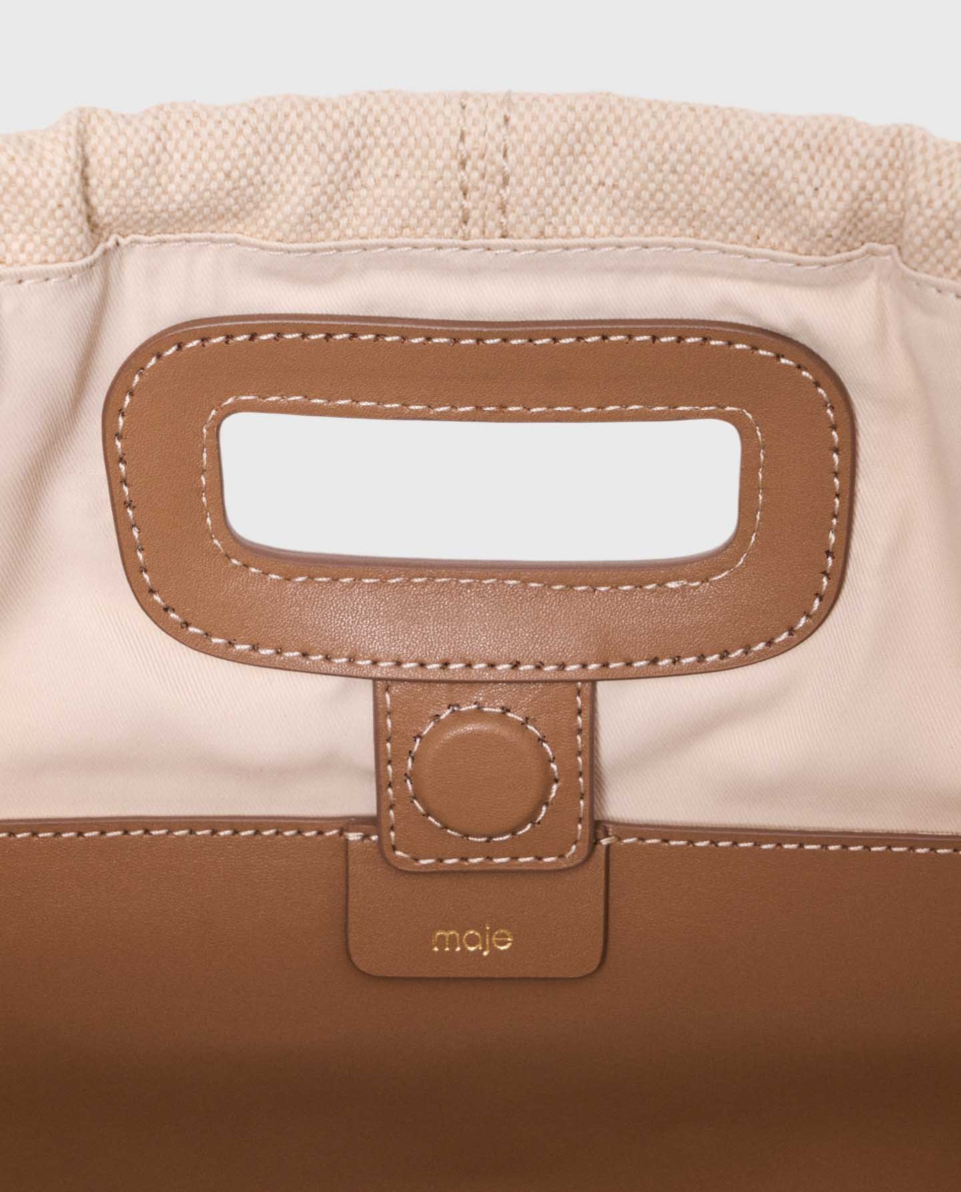Capazo de mujer grande de lona y piel multiposición - Maje - Crudo Crudo-9