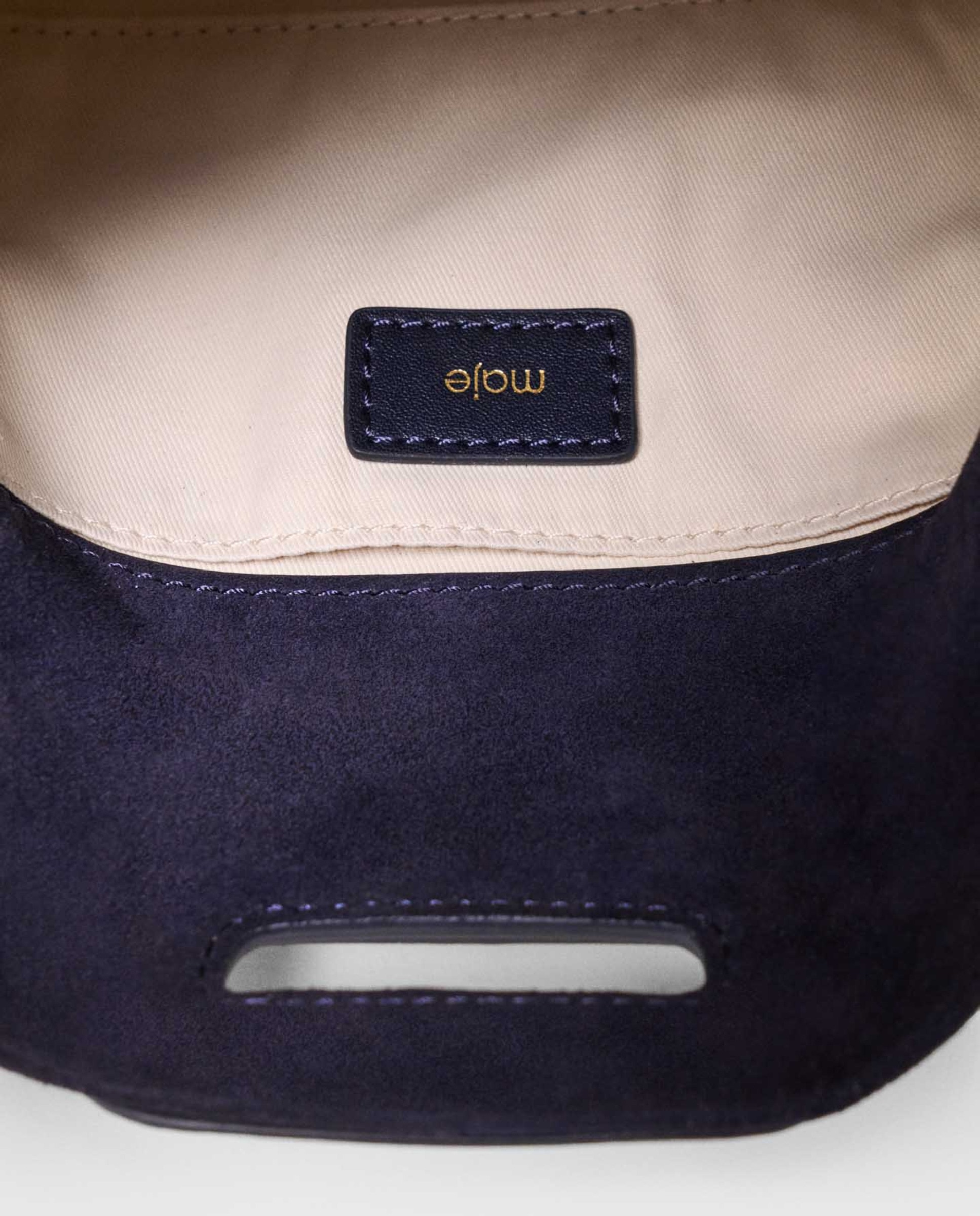 Bolso bandolera mini de ante multiposición pespunteado - Maje - Azul marino Azul marino-10
