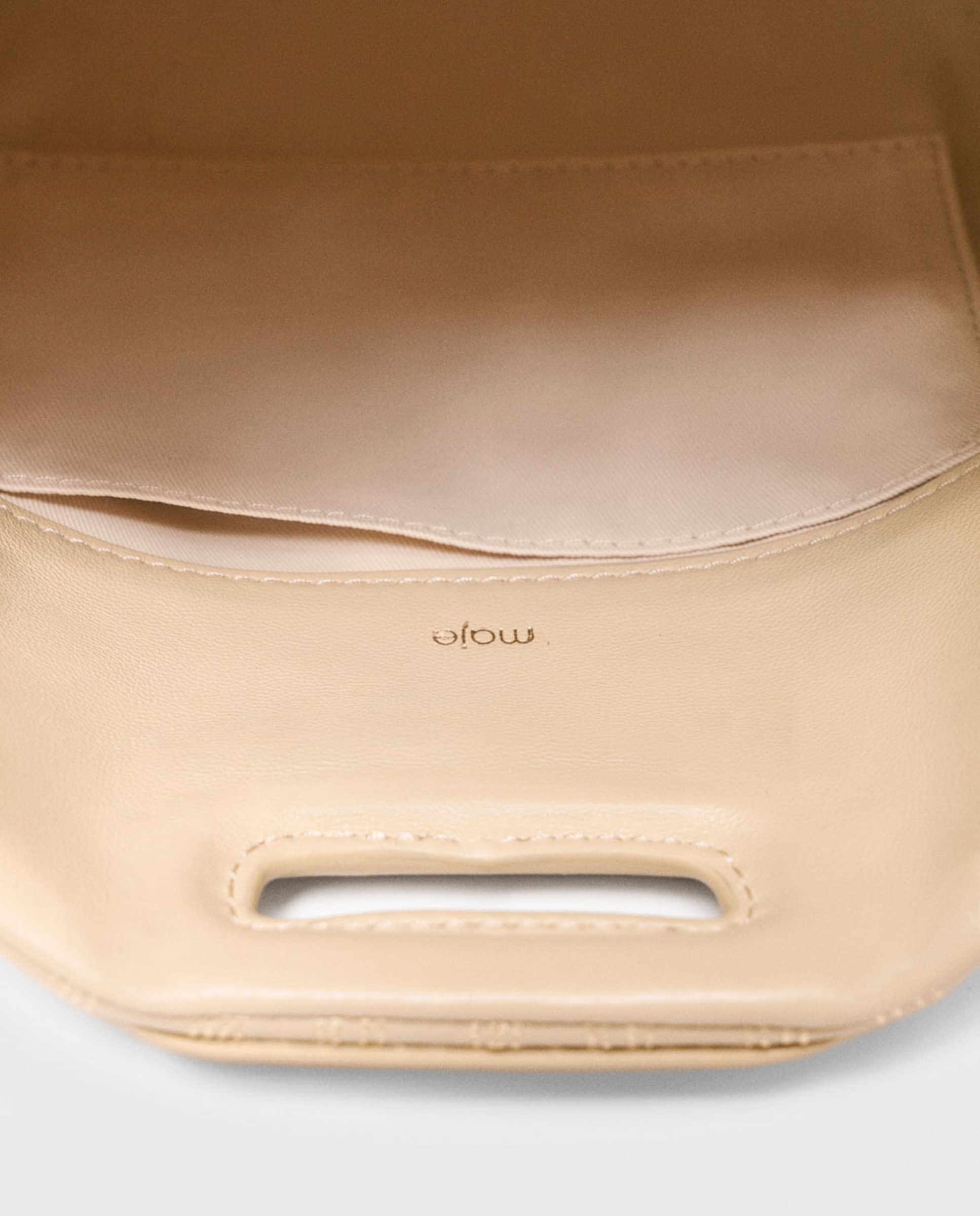 Bolso bandolera miss m mini de piel pespunteada con solapa multiposición - Maje - Crema Crema-9
