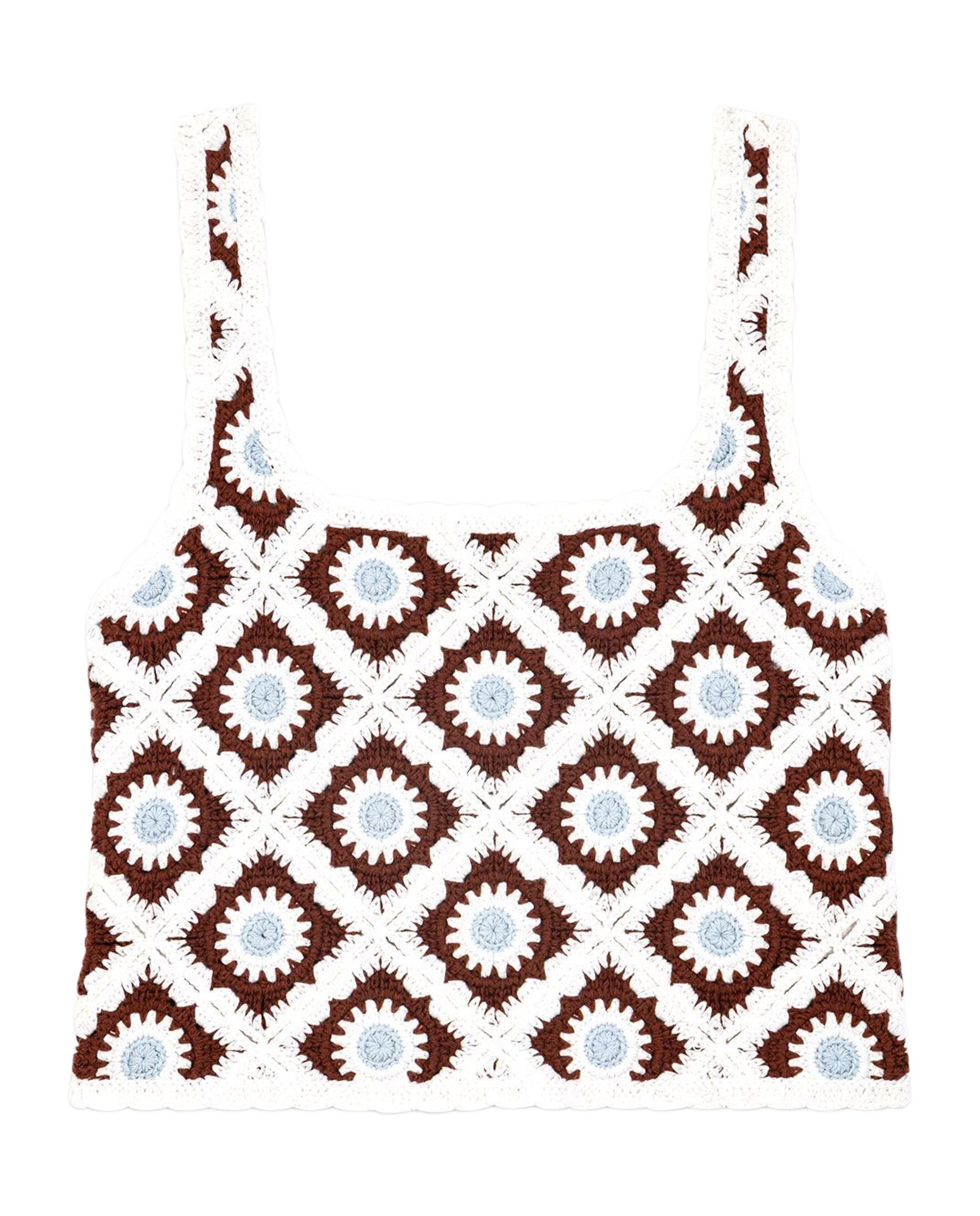 Top de ganchillo de mujer con motivo floral - Maje - Multicolor Multicolor-7