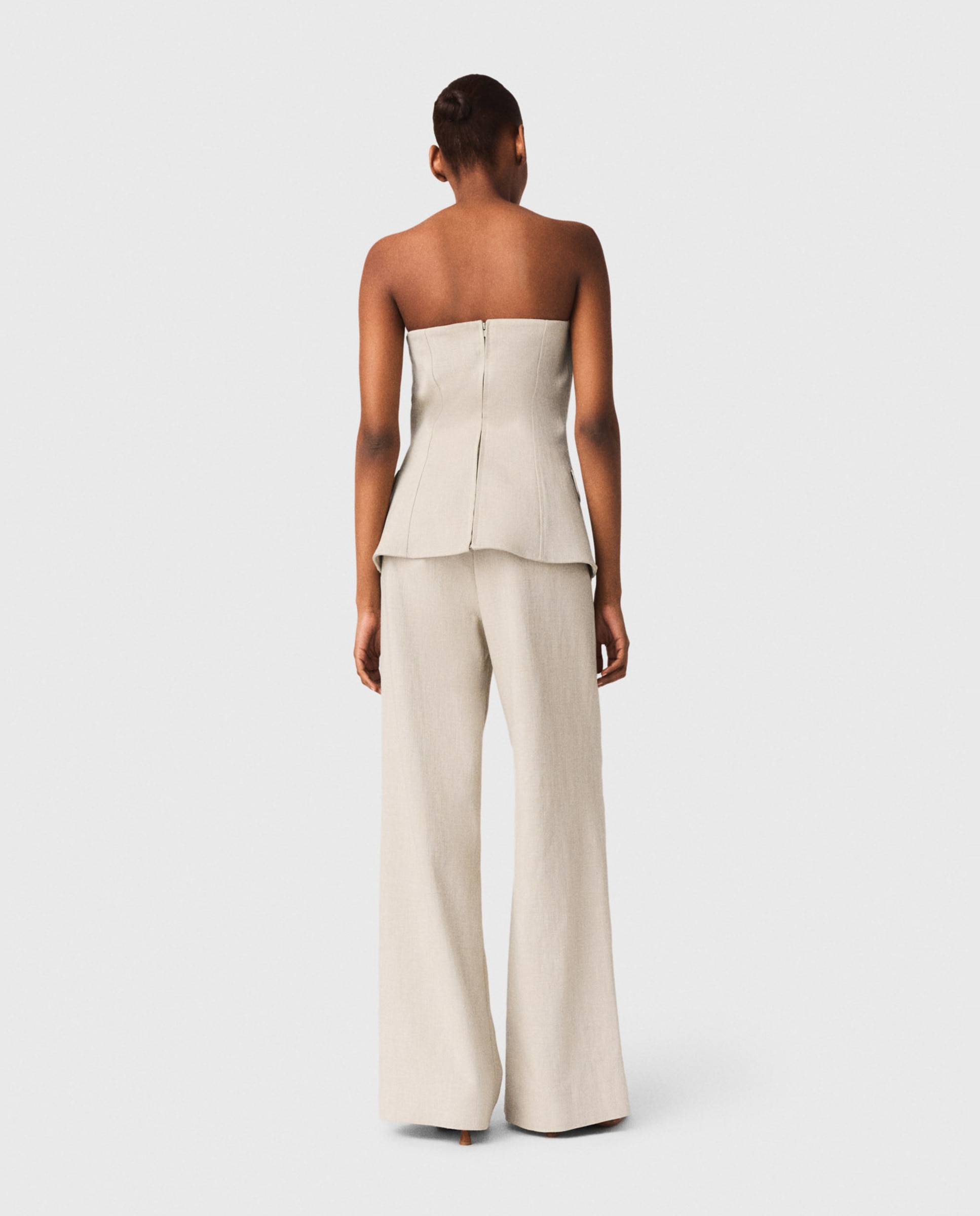 Top de mujer bustier sastre entallado - Maje - Beige Beige-2