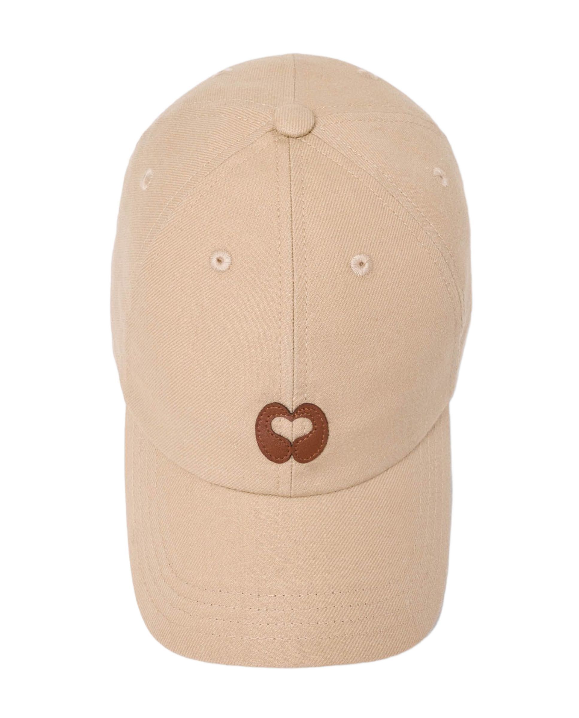Gorra de mujer de mezcla de lino con logo corazón y correa de piel - Maje - Beige Beige-5