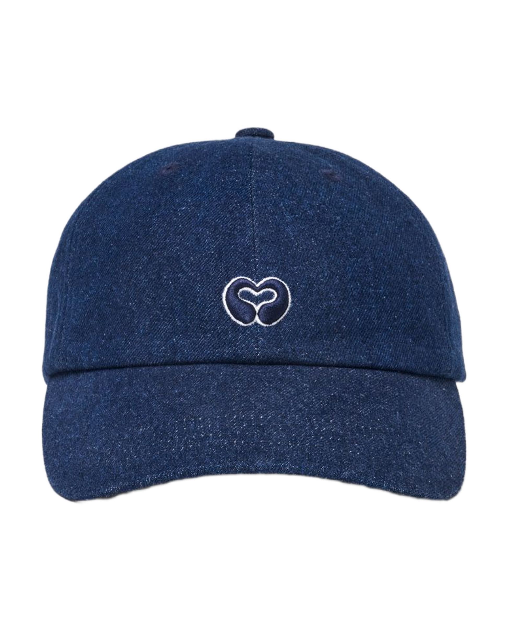Gorra de mujer de denim crudo con logo bordado - Maje - Azul marino Azul marino-1