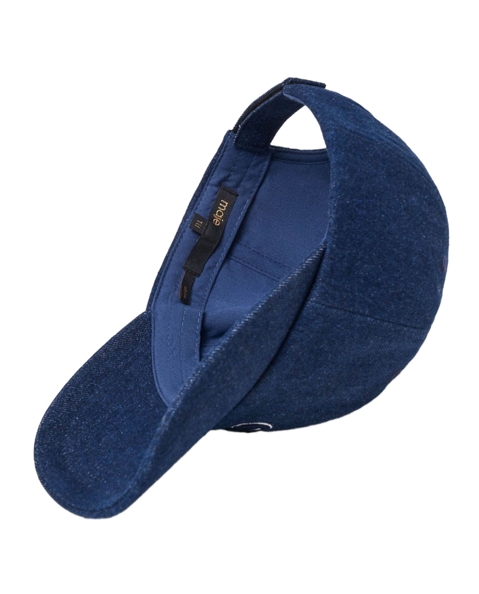Gorra de mujer de denim crudo con logo bordado - Maje - Azul marino Azul marino-7