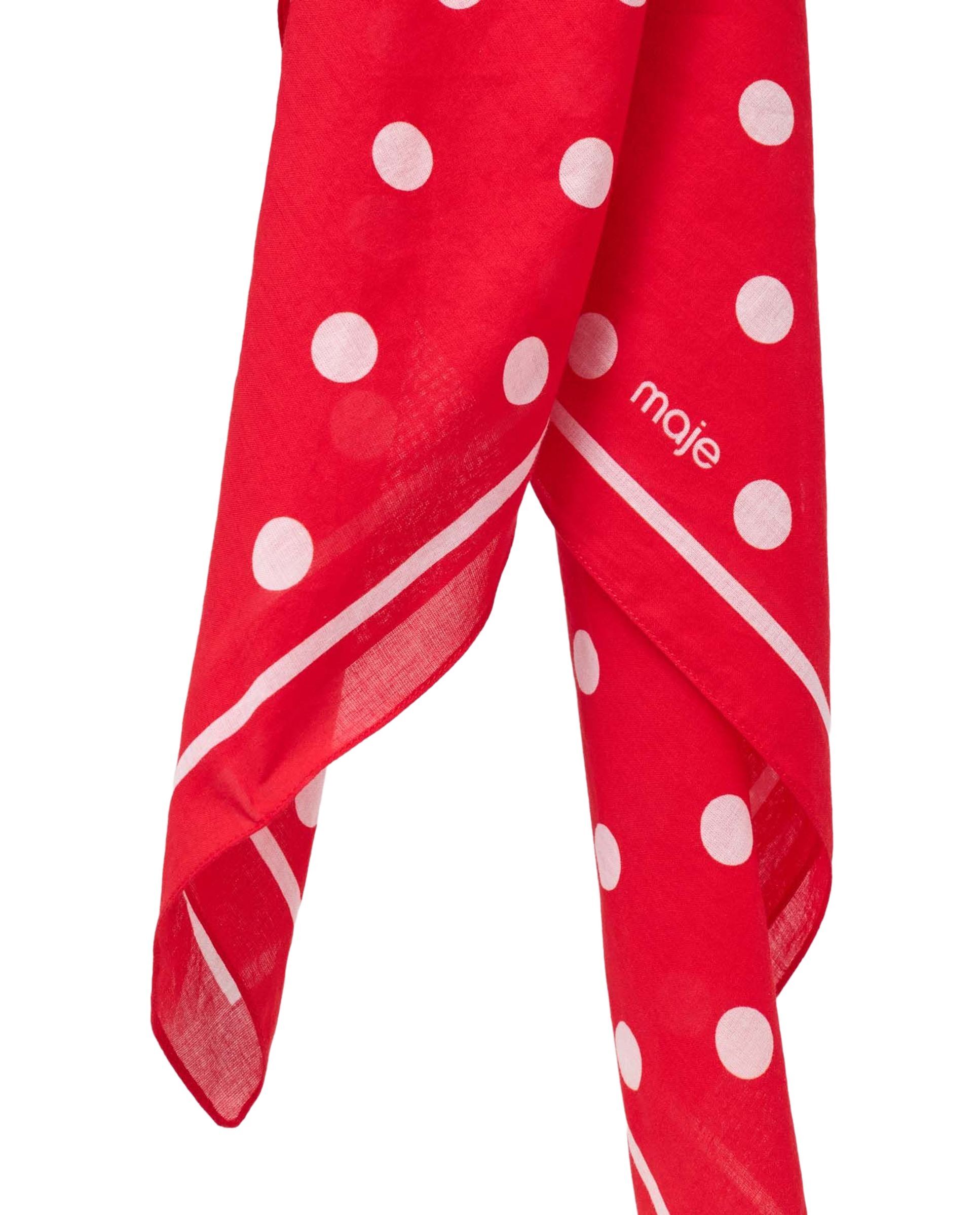 Bandana cuadrada de mujer en algodón con lunares - Maje - Rojo Rojo-10