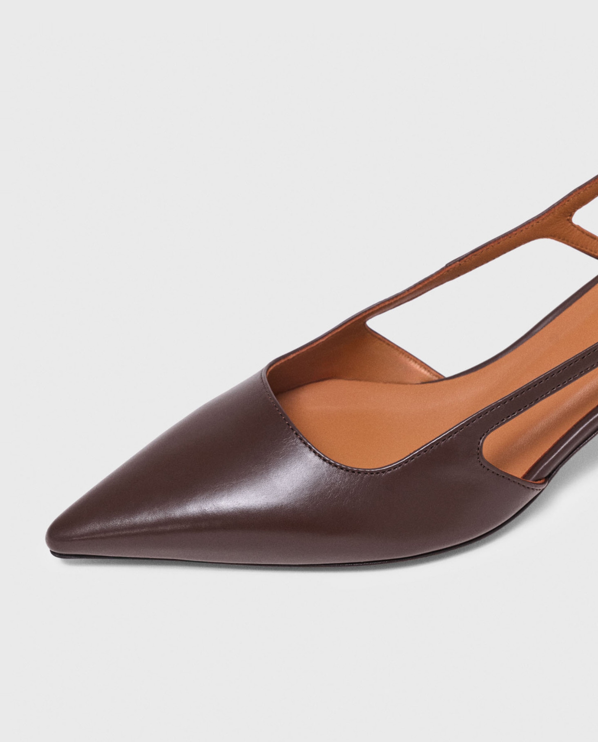 Zapatos de salón de mujer de piel con tira trasera - Maje - Marrón Marrón-10