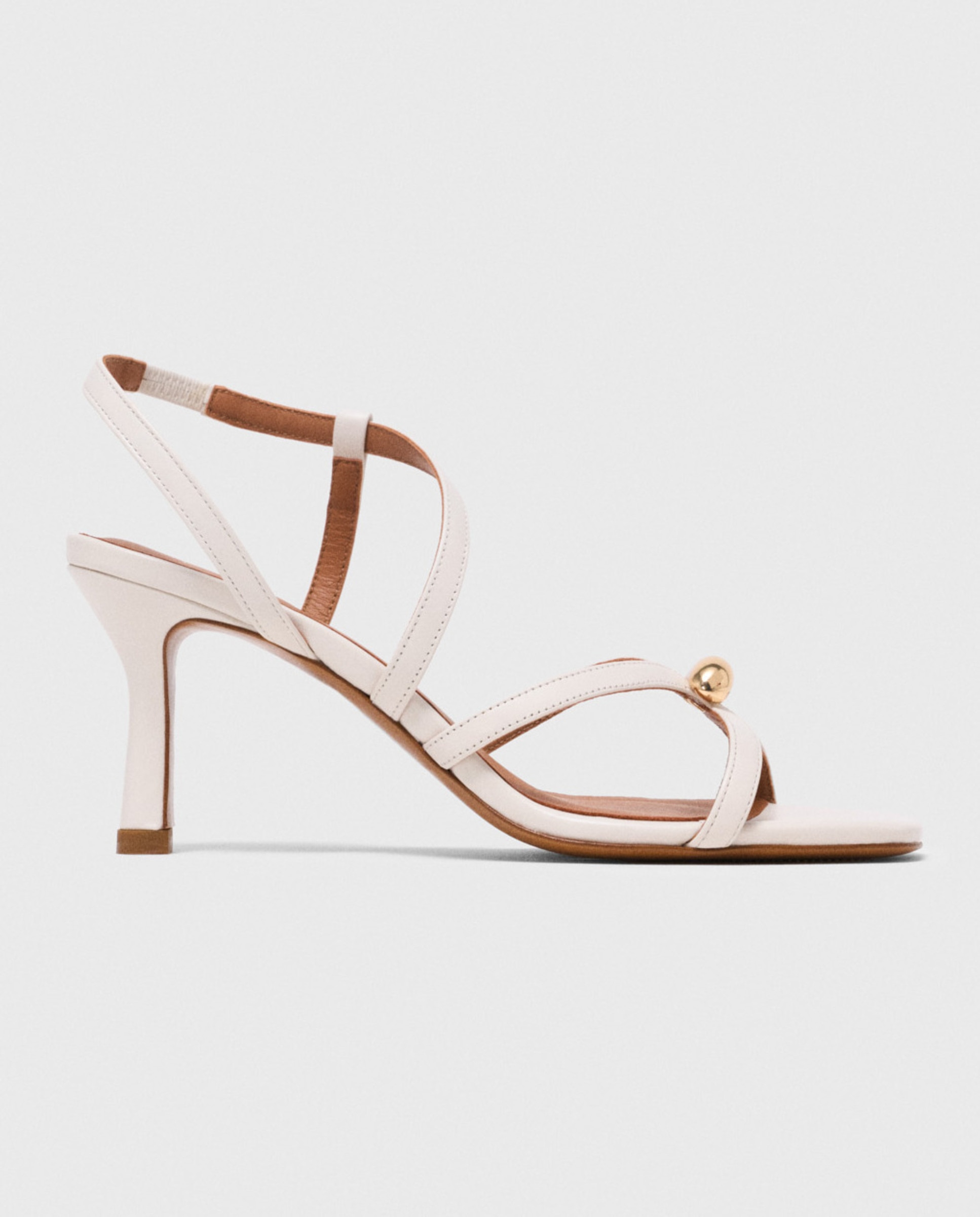 Imagen 0 de Sandalias de mujer de piel y tacón Blanco