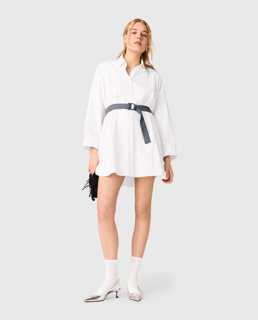 Imagen 0 de Vestido corto de algodón con cinturón desmontable