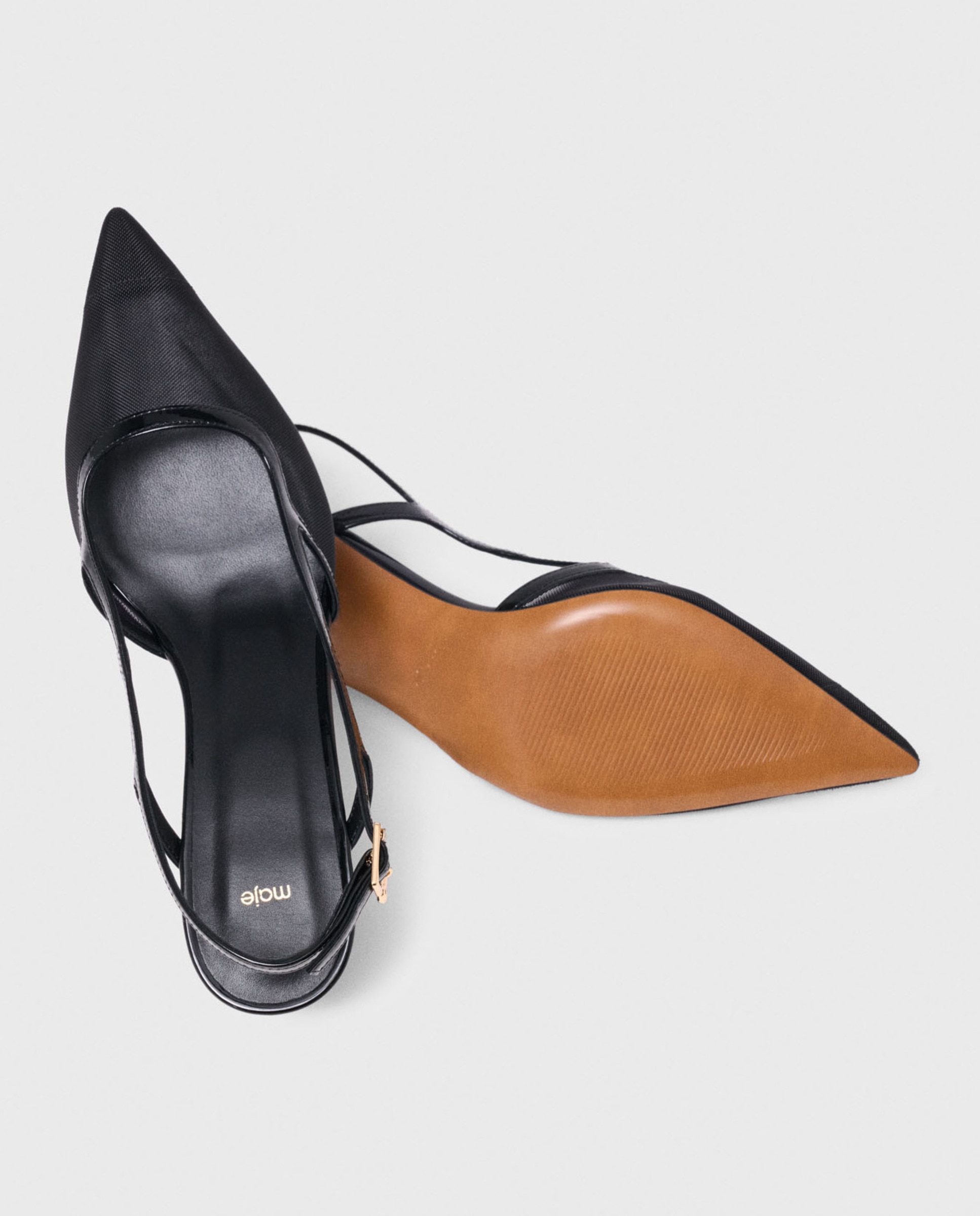 Imagen 6 de Zapatos de salón de mujer de charol y rejilla - Maje - Negro Negro