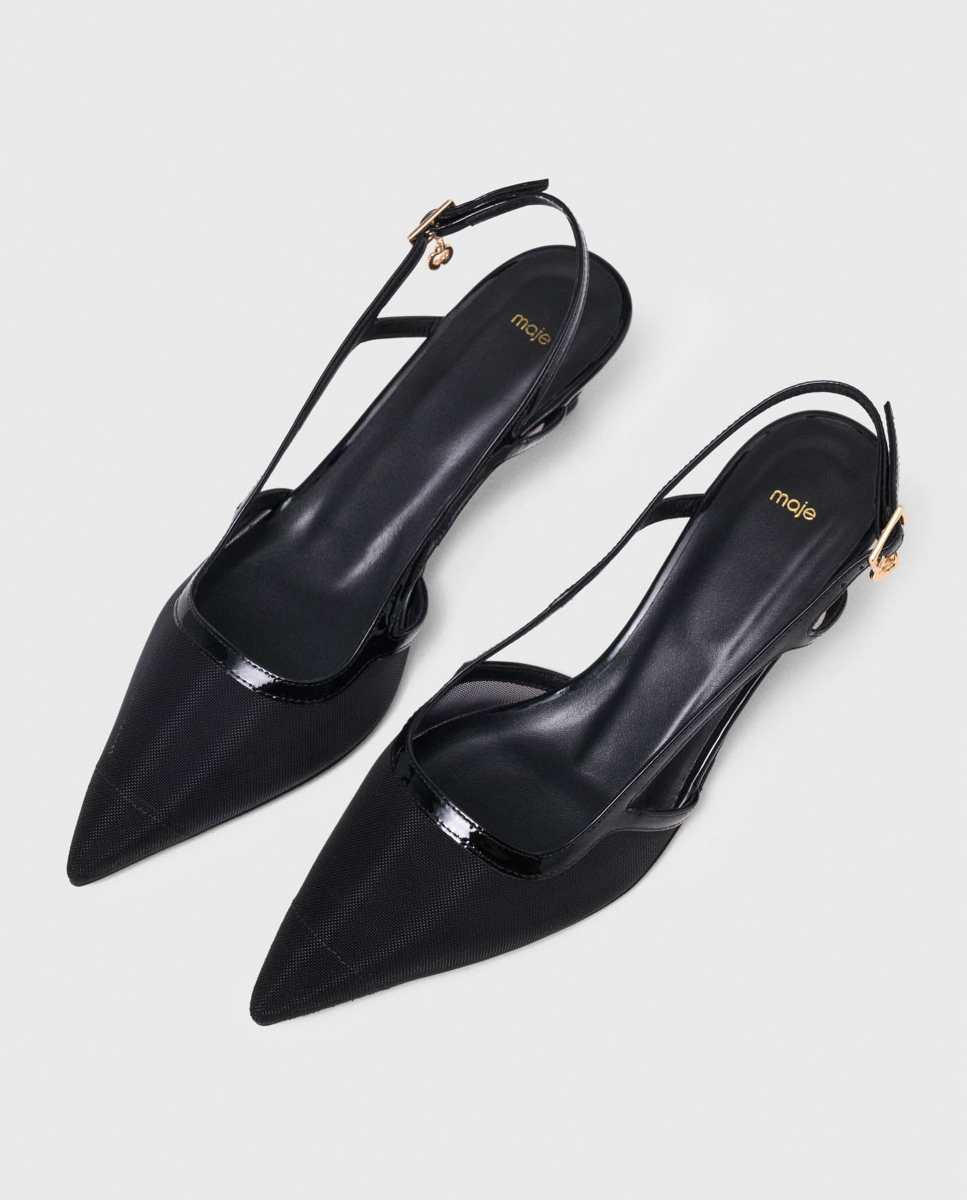 Imagen 5 de Zapatos de salón de mujer de charol y rejilla - Maje - Negro Negro