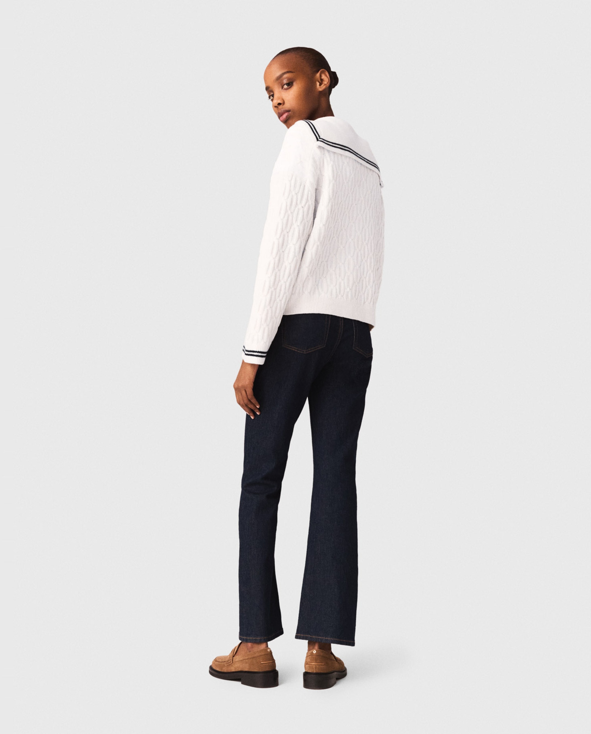 Vaqueros rectos de mujer talle alto denim bruto - Maje - Azul Azul-2