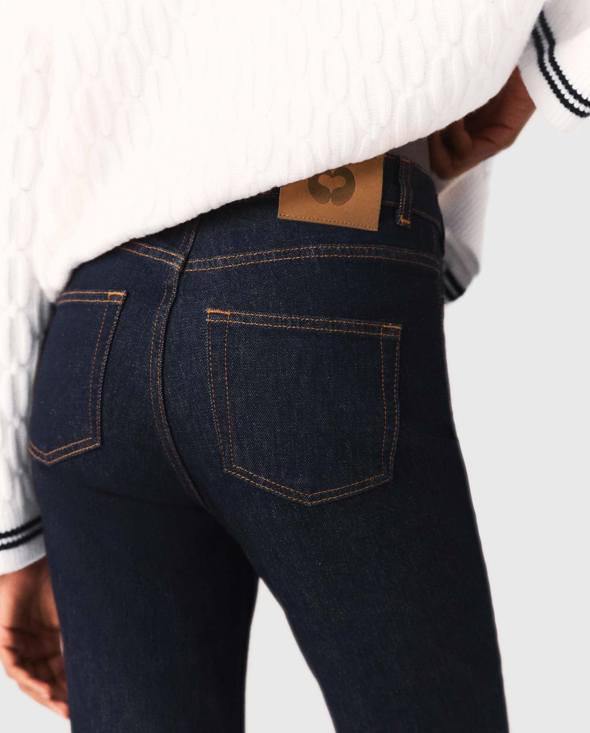 Vaqueros rectos de mujer talle alto denim bruto - Maje - Azul Azul-7