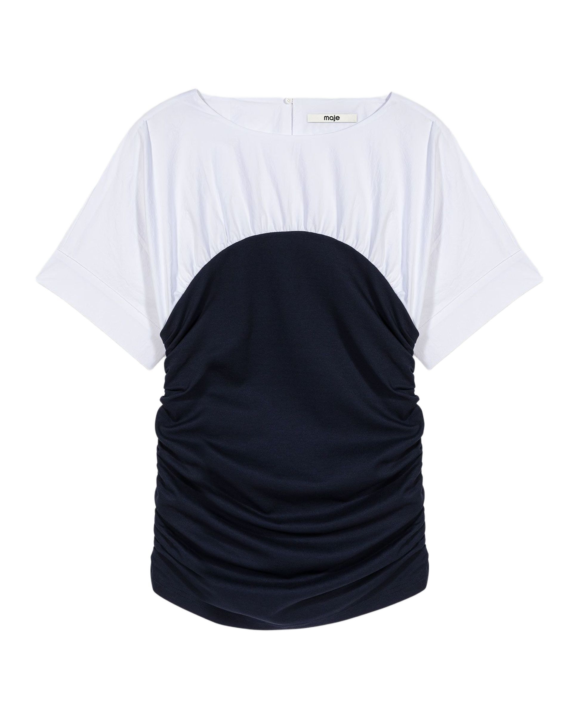 Top de mujer con efecto bustier fruncido - Maje - Azul marino Azul marino-7