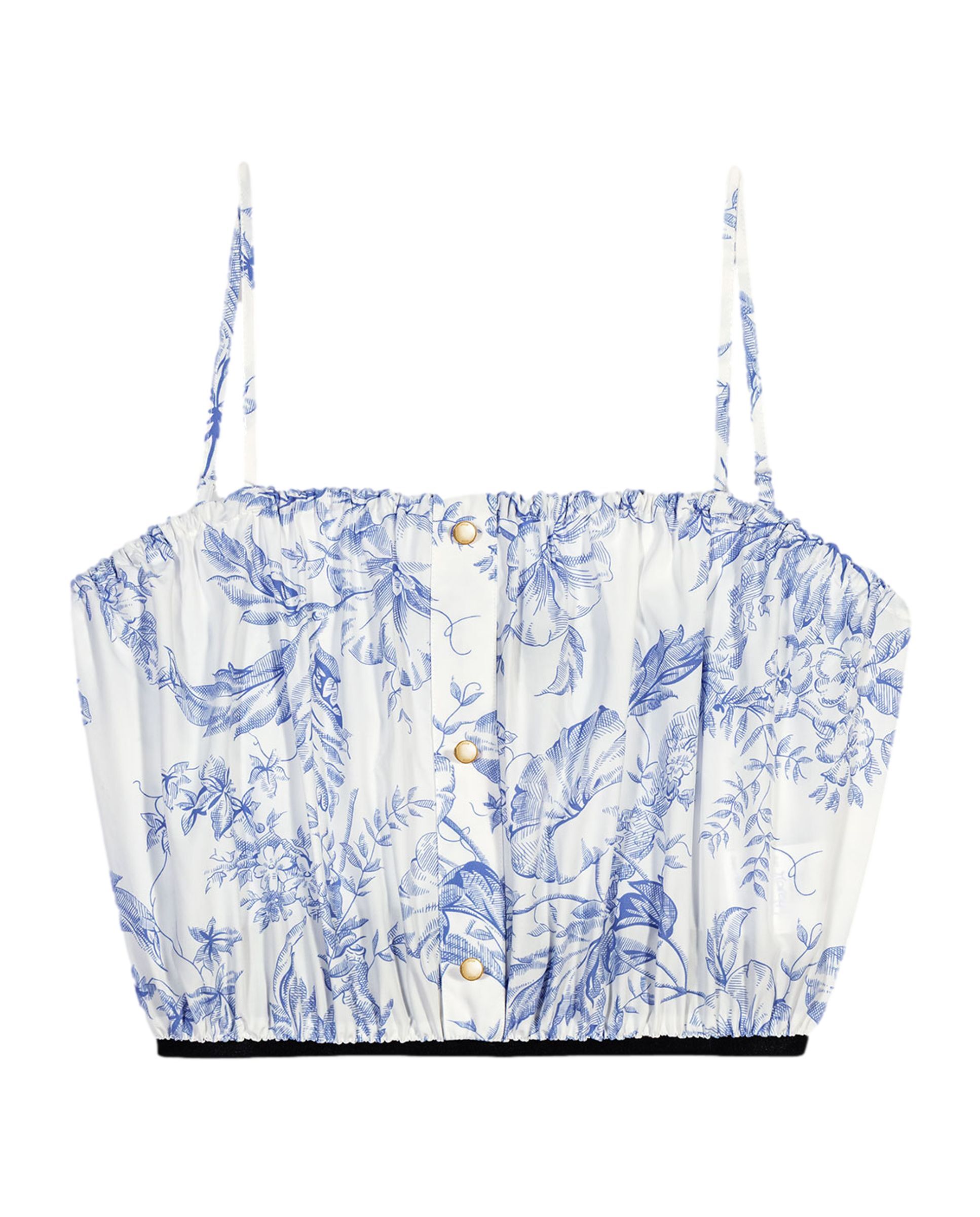 Top de mujer satinado estampado floral de tirantes finos - Maje - Azul claro Azul claro-7