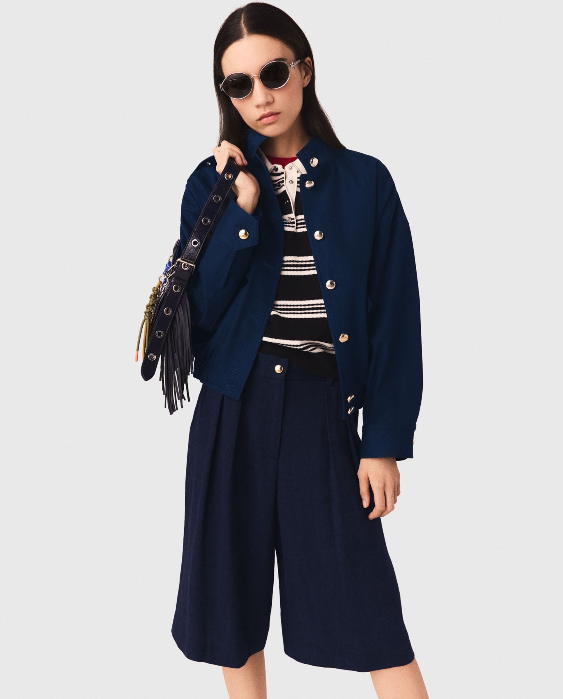 Maje - Cazadora bomber de mujer aviador de algodón.