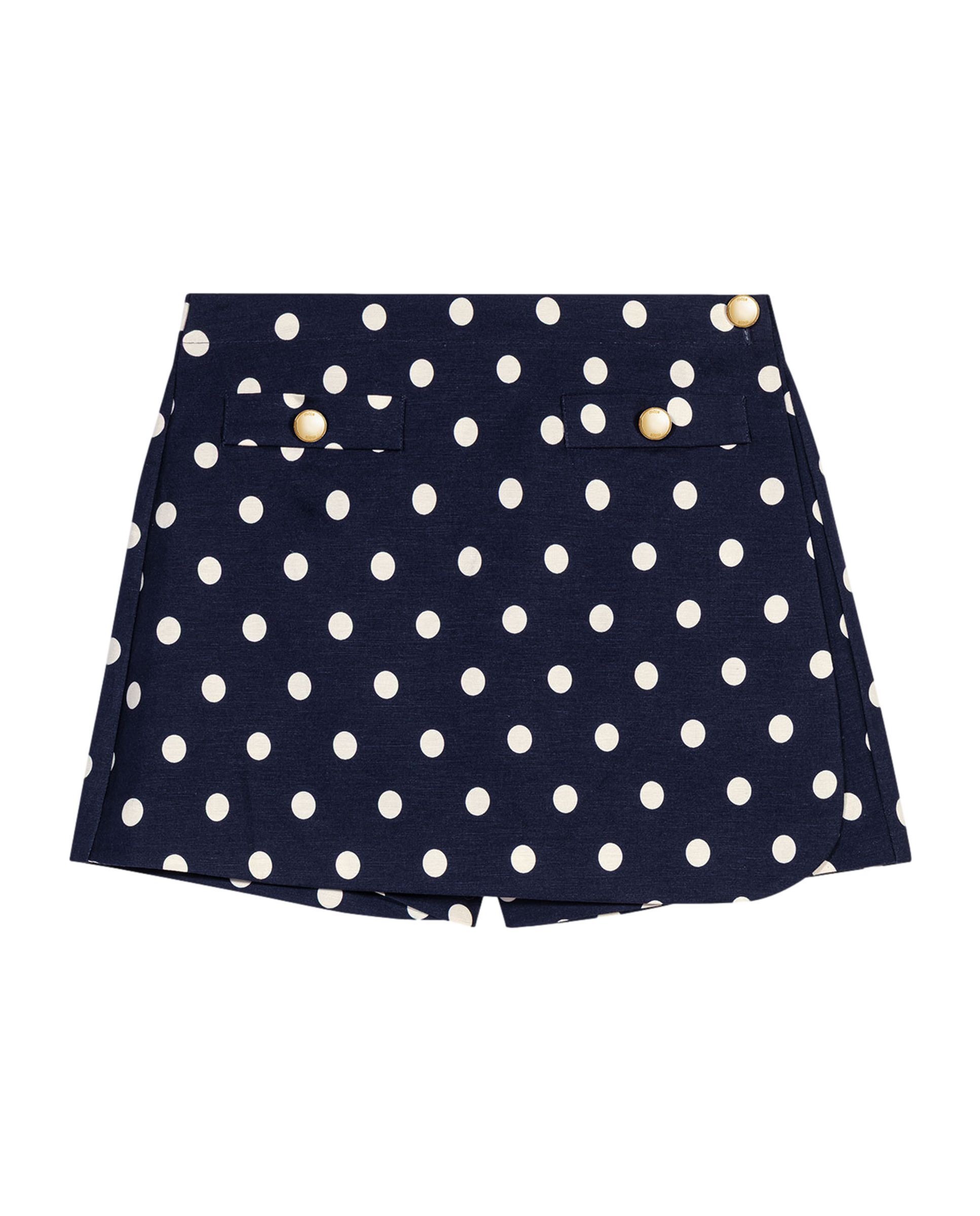 Short de mujer falda-pantalón con lino y talle alto - Maje - Azul marino Azul marino-7