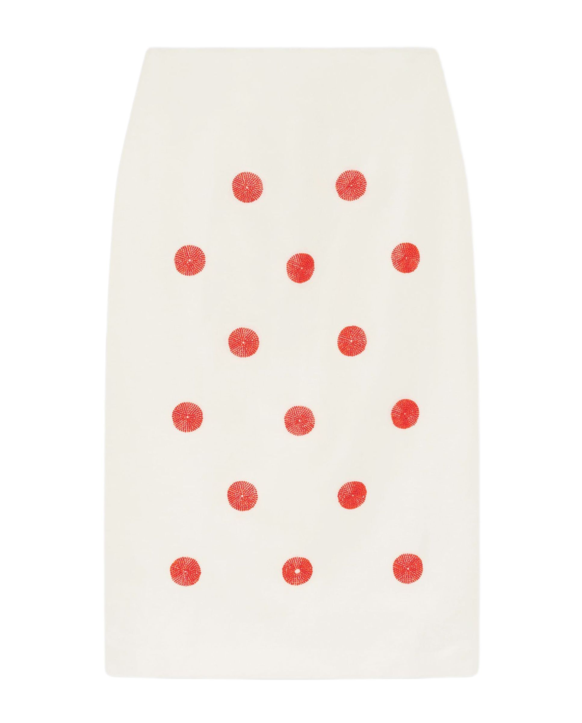 Falda midi tubo de talle alto con lunares bordados de lino y seda - Maje - Blanco Blanco-7