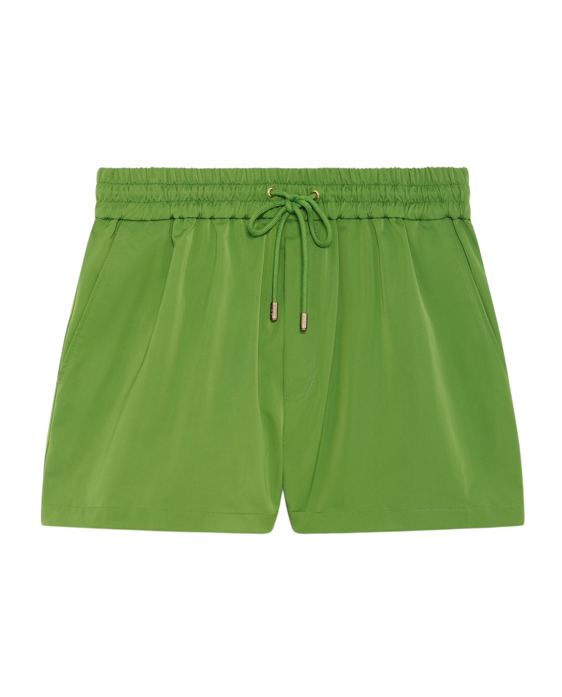 Short de mujer de tejido técnico con cintura fruncida - Maje - Verde Verde-7