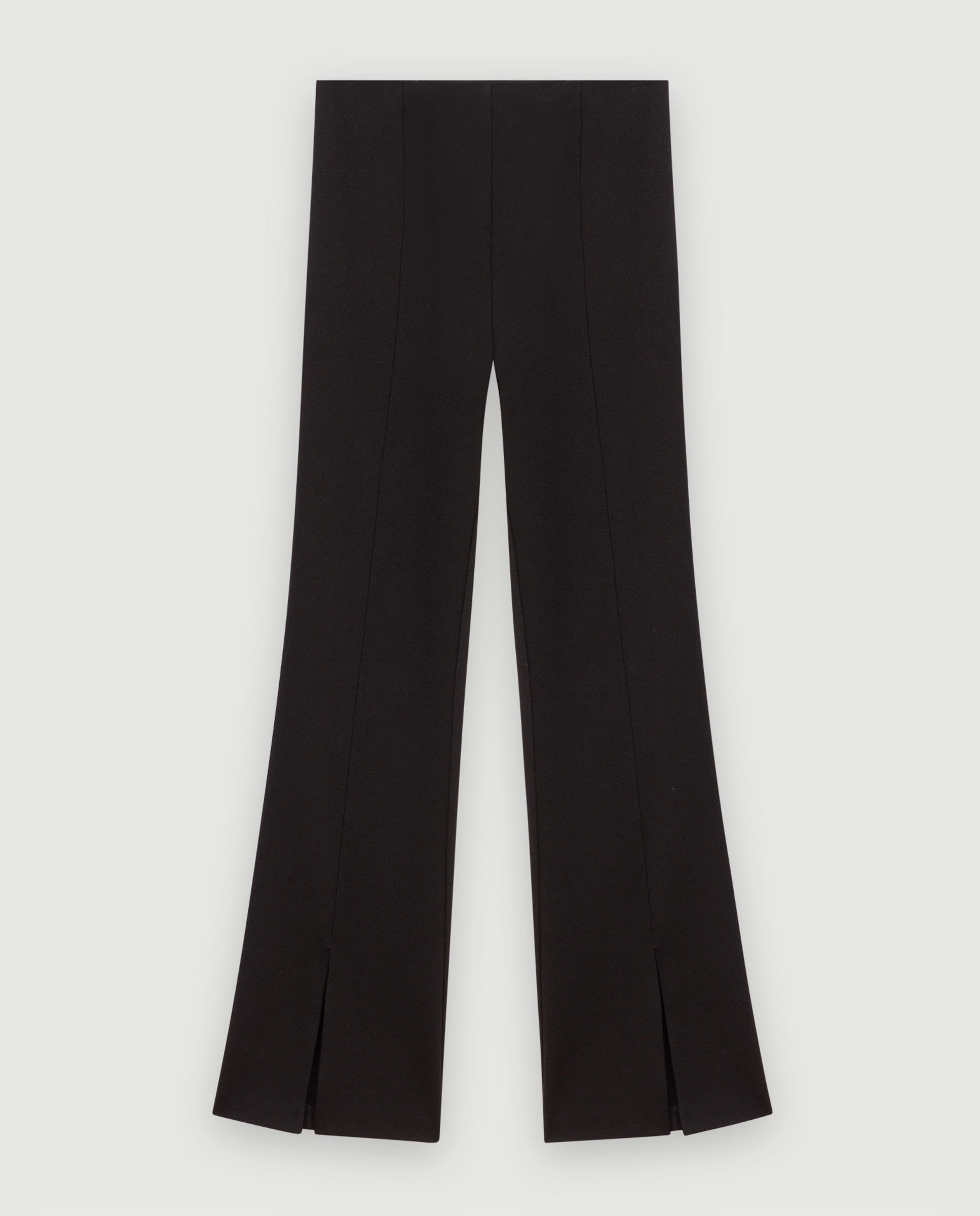 Pantalones de campana de mujer elegantes con abertura - Maje - Negro Negro-6