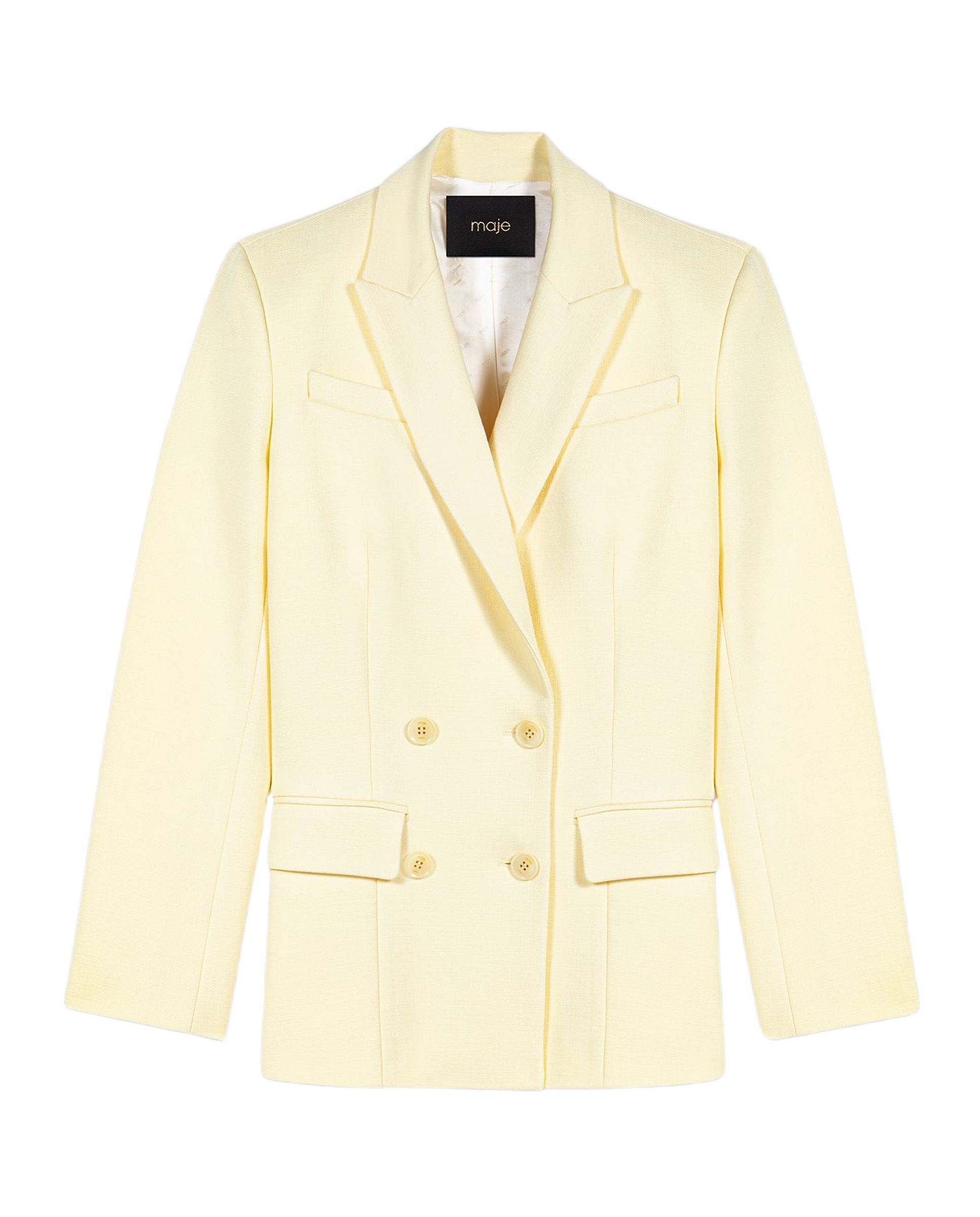 Blazer de mujer de doble botonadura entallado - Maje - Amarillo Amarillo-7