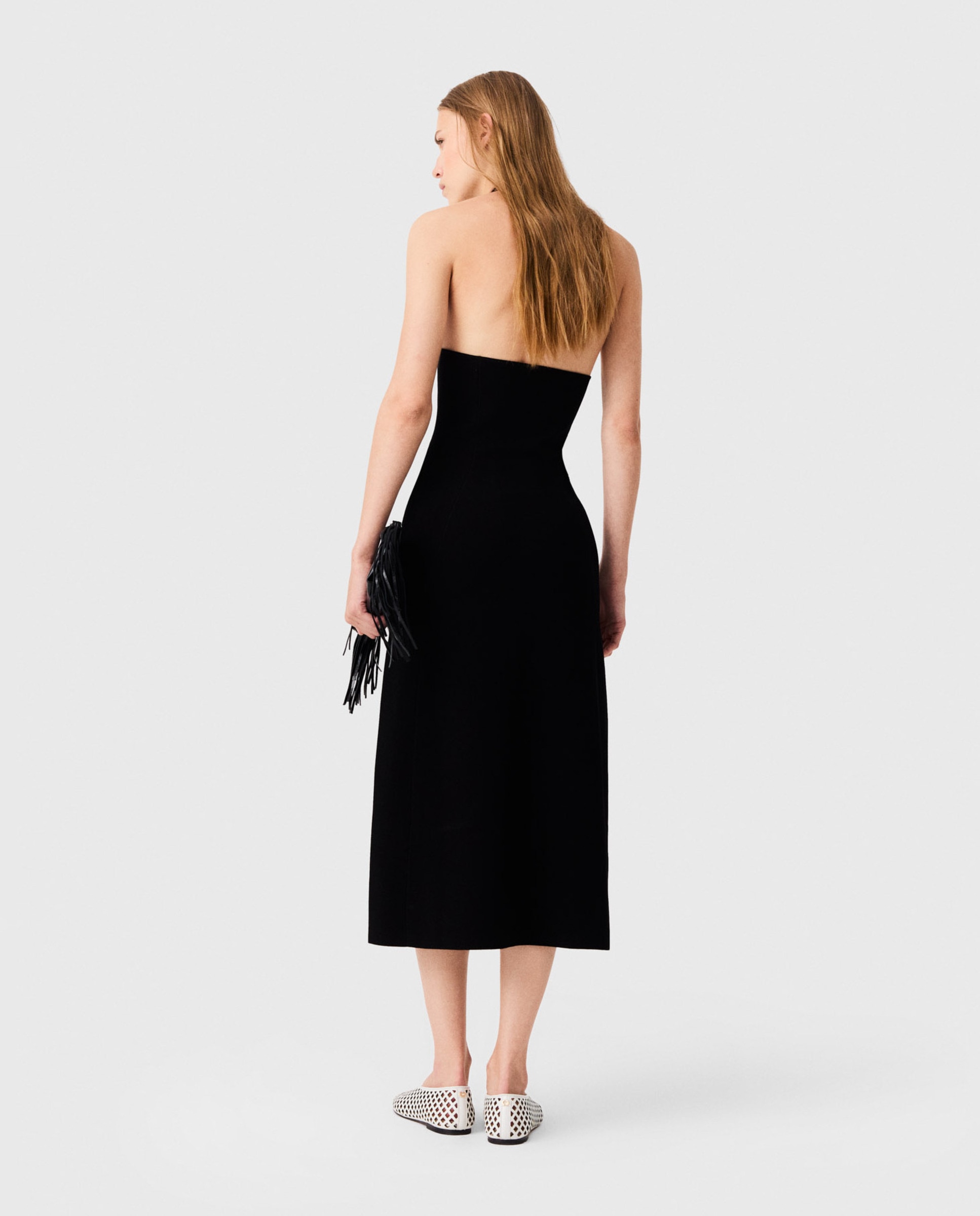 Vestido midi con escote halter y espalda descubierta - Maje - Negro Negro-3