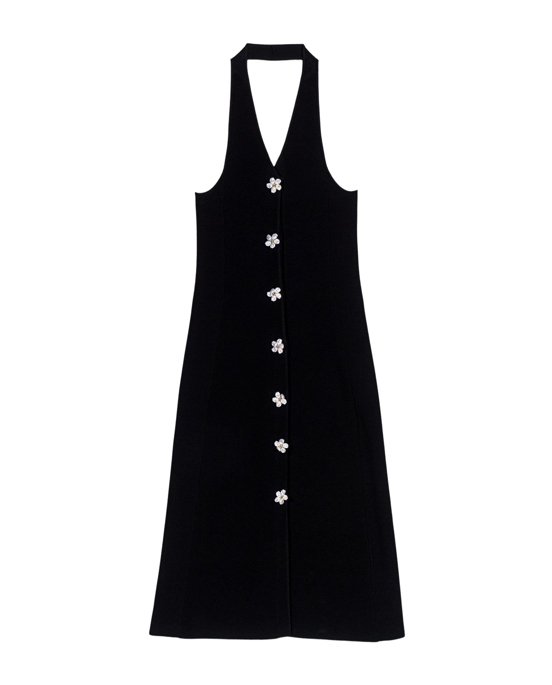 Vestido midi con escote halter y espalda descubierta - Maje - Negro Negro-6