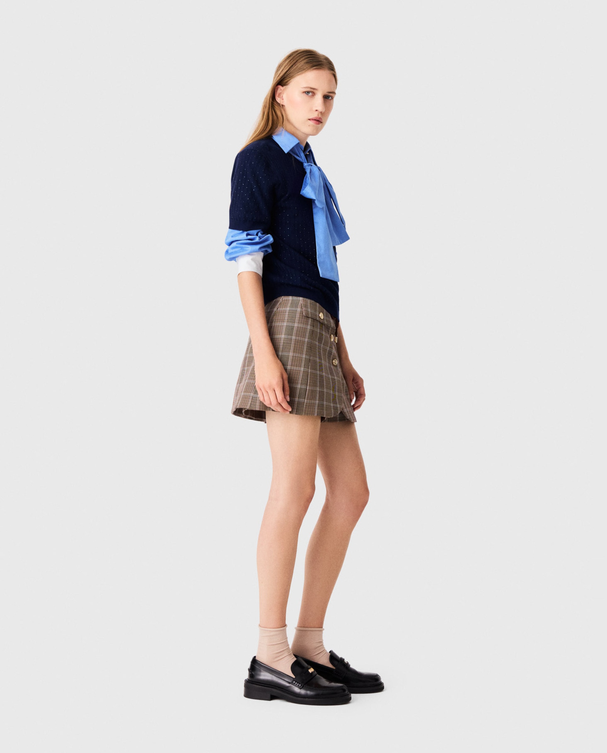 Jersey de mujer de punto acanalado con strass - Maje - Azul marino Azul marino-3