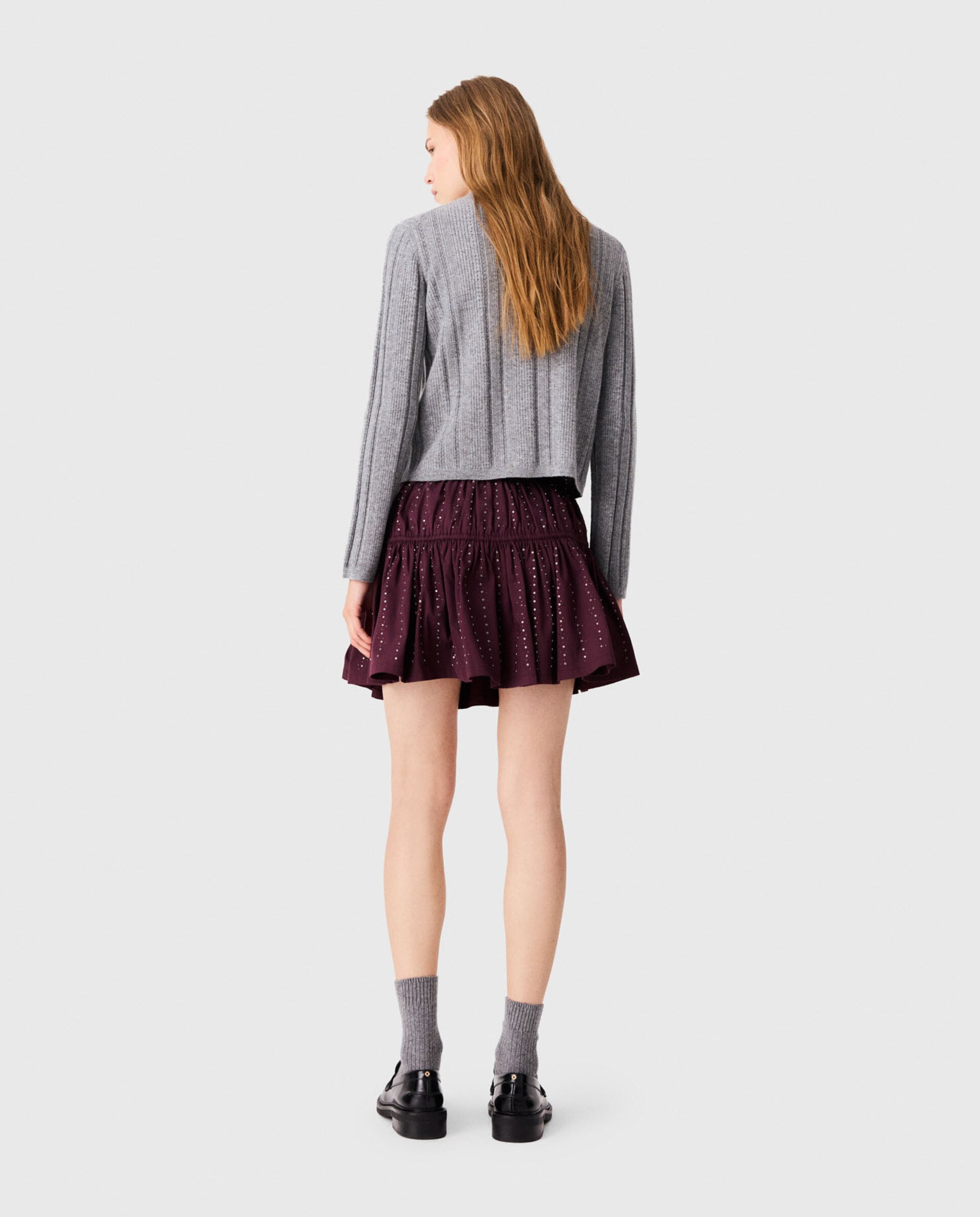 Jersey de lana acanalado de mujer con cuello desmontable - Maje - Gris Gris-2