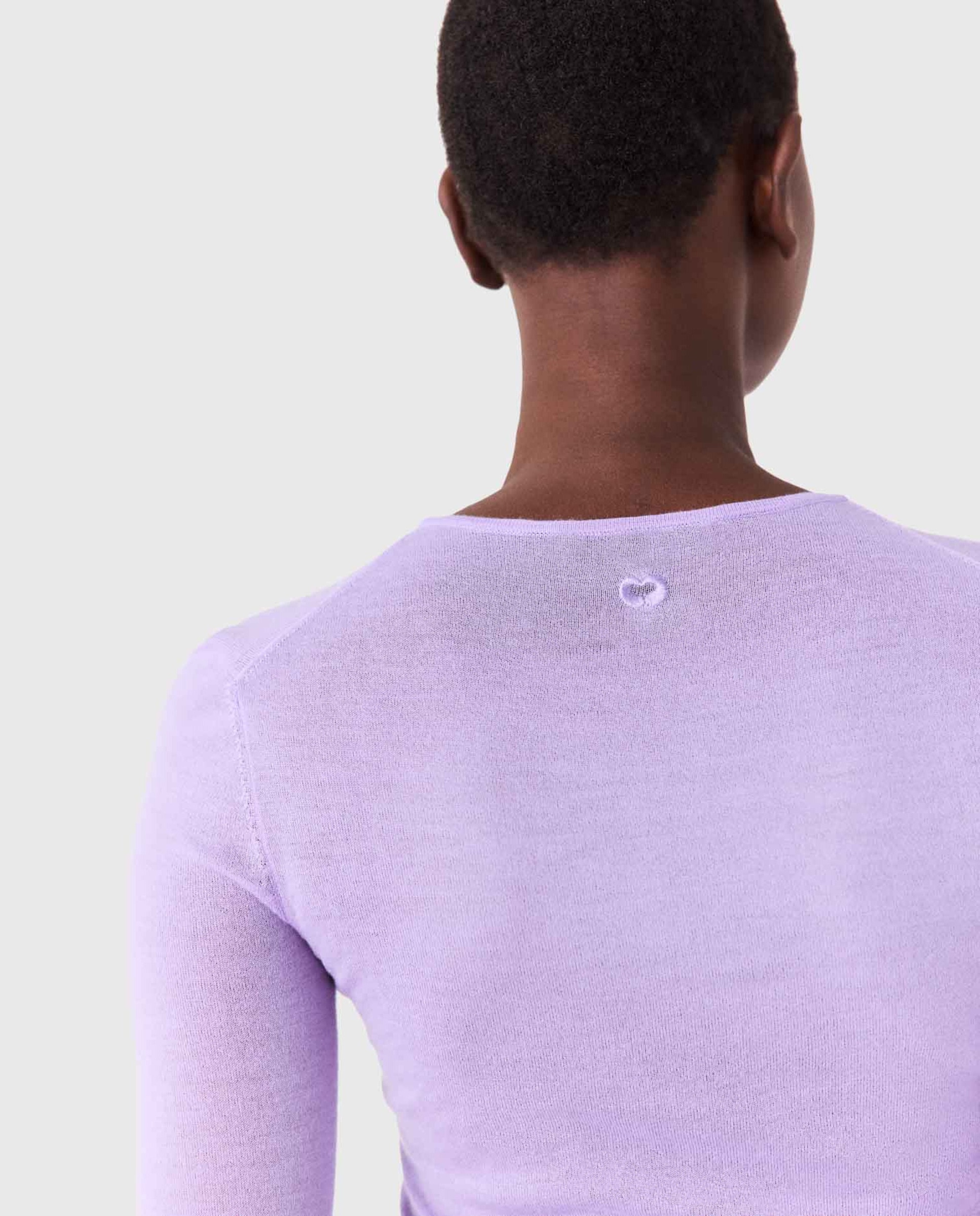 Jersey de mujer de lana cuello redondo segunda piel - Maje - Morado Morado-7