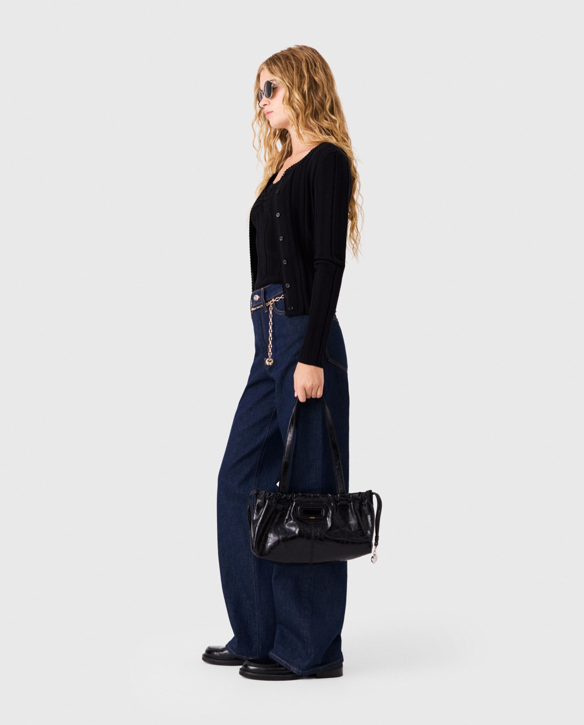 Imagen 4 de Twinset de punto de mujer calado entallado - Maje - Negro Negro