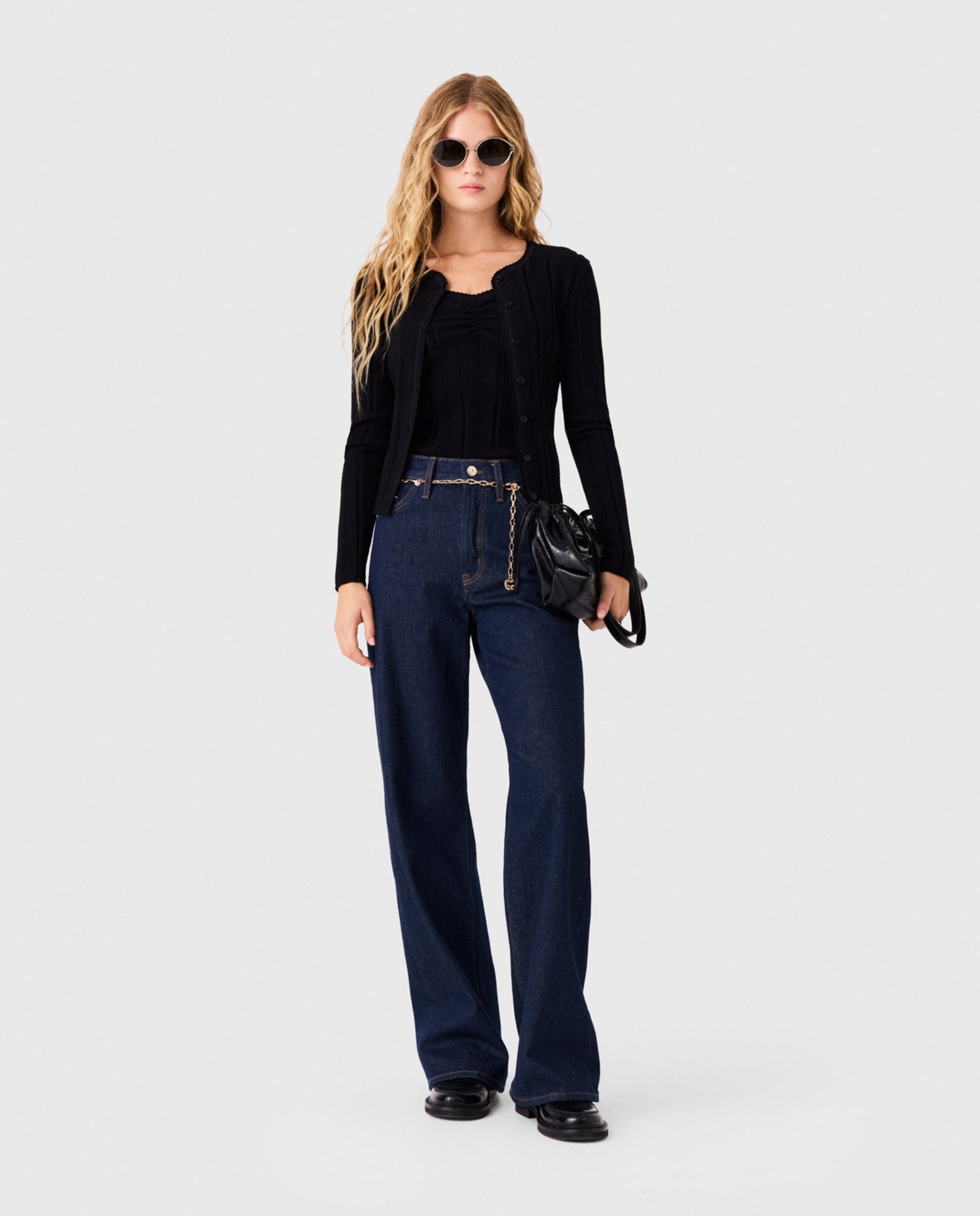 Imagen 5 de Twinset de punto de mujer calado entallado - Maje - Negro Negro