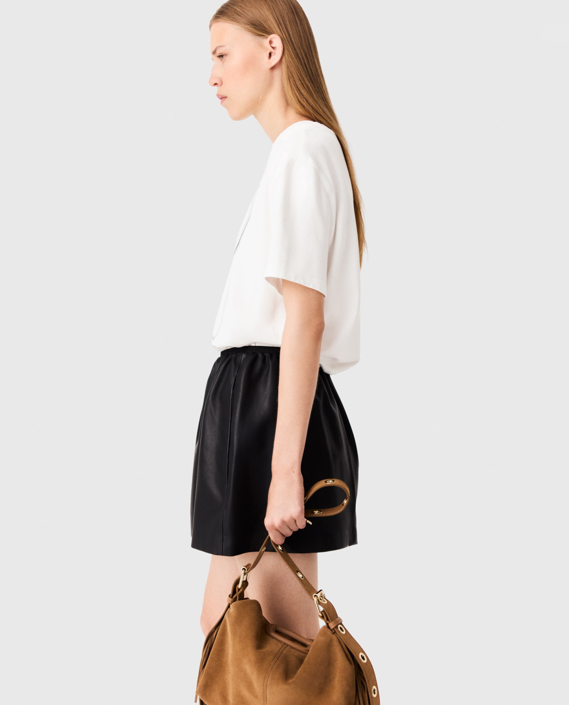 Camiseta de mujer oversize con estampado enmarcado - Maje - Blanco Blanco-3