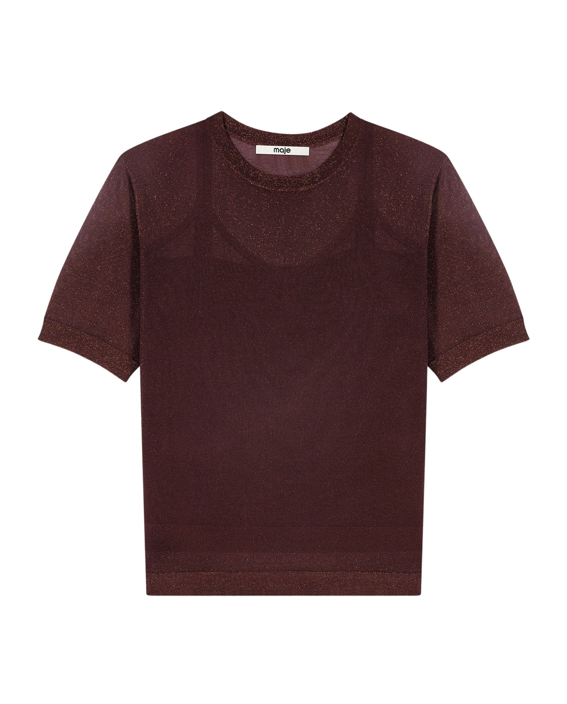 Jersey de mujer 2 en 1 de efecto transparente - Maje - Marrón Marrón-8