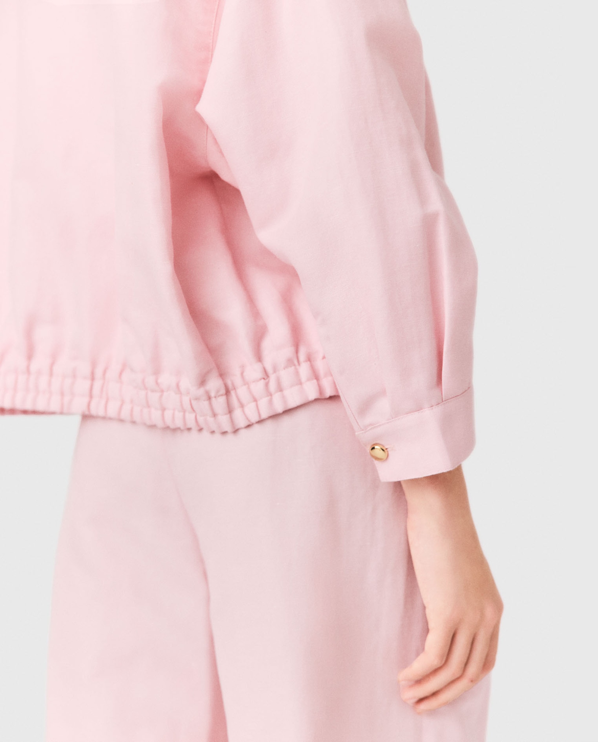 Cazadora bomber de mujer oversize mezcla de lino - Maje - Rosa Rosa-7