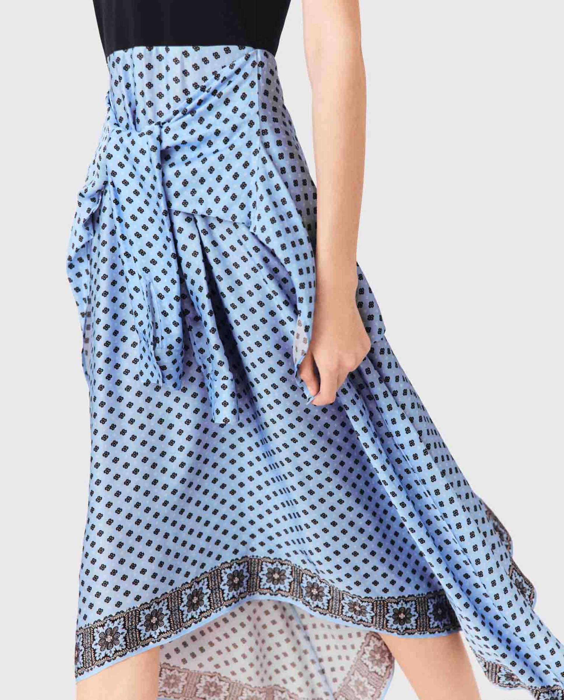 Vestido midi trampantojo estampado - Maje - Azul claro Azul claro-5