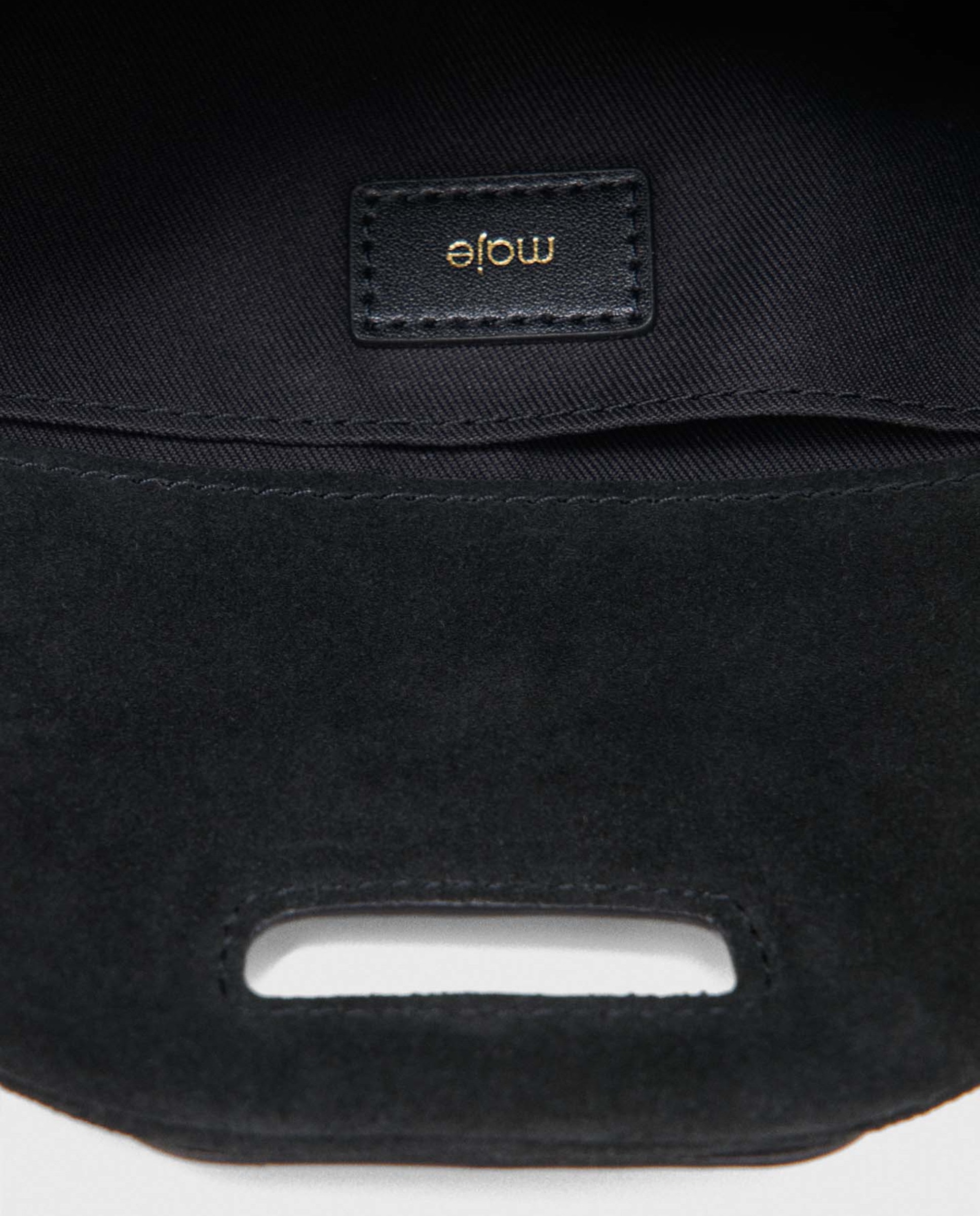 Bolso mini de ante con solapa multiposición - Maje - Negro Negro-5