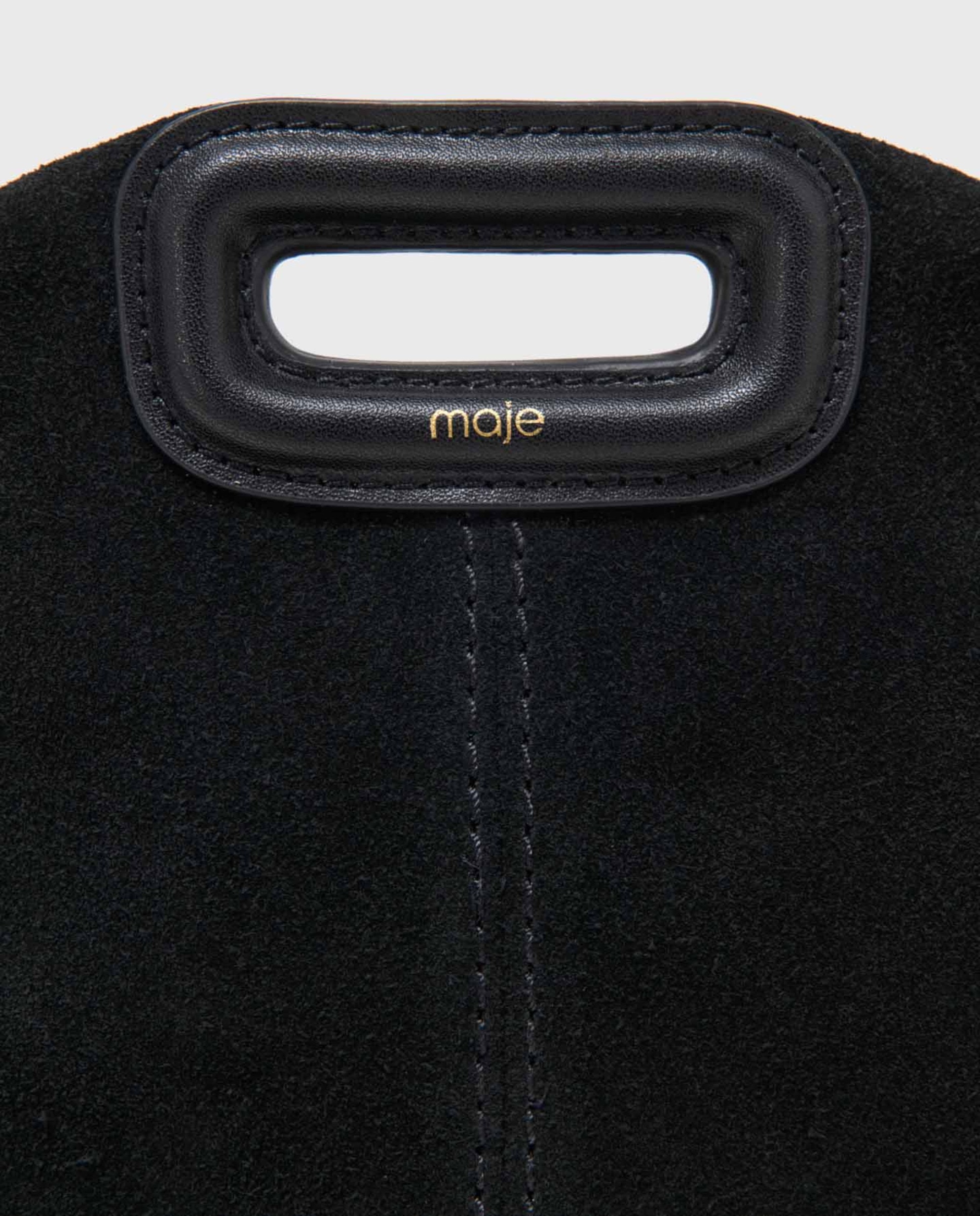 Bolso mini de ante con solapa multiposición - Maje - Negro Negro-7