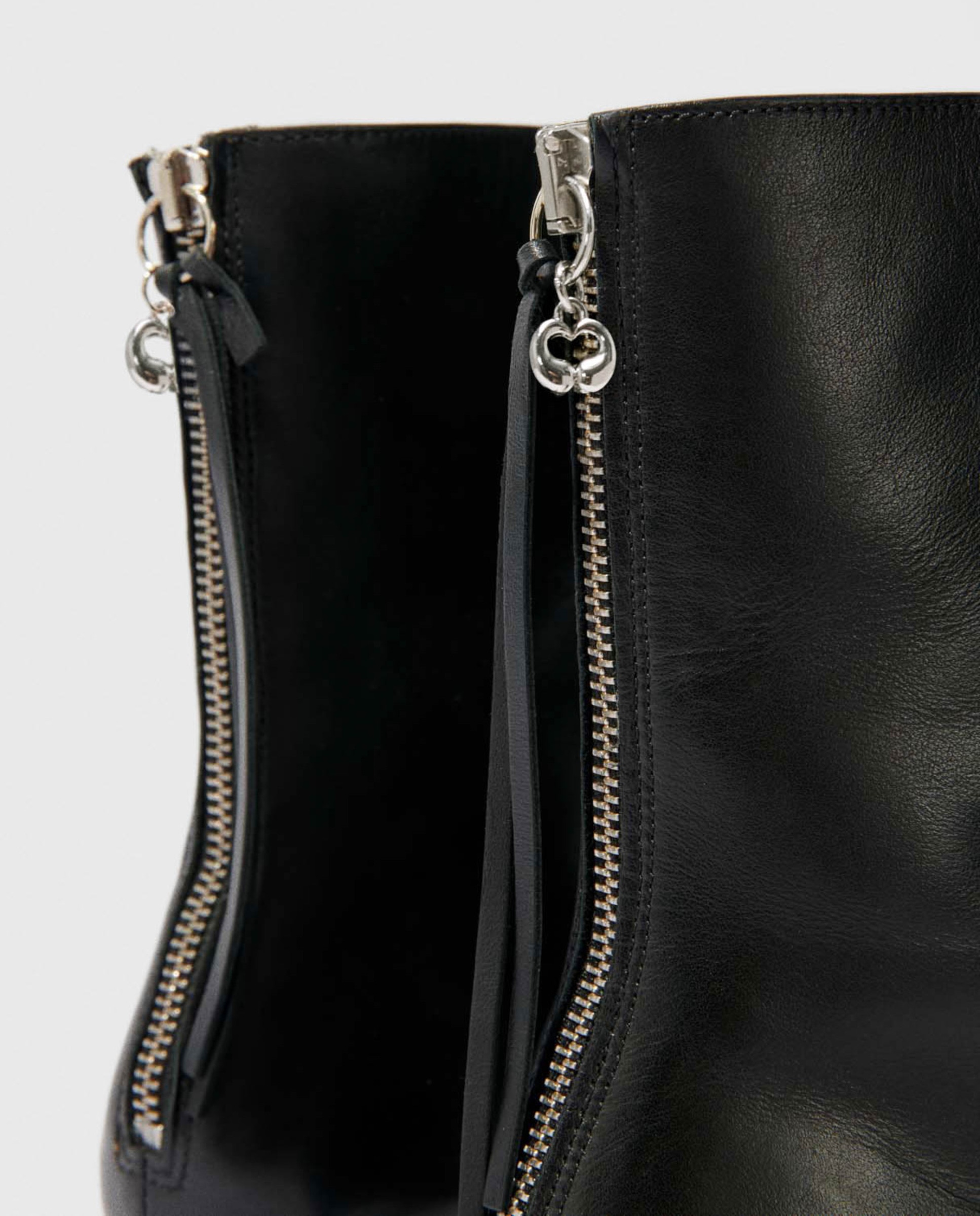 Botines básicos de mujer de cuero con tacón - Maje - Negro Negro-8