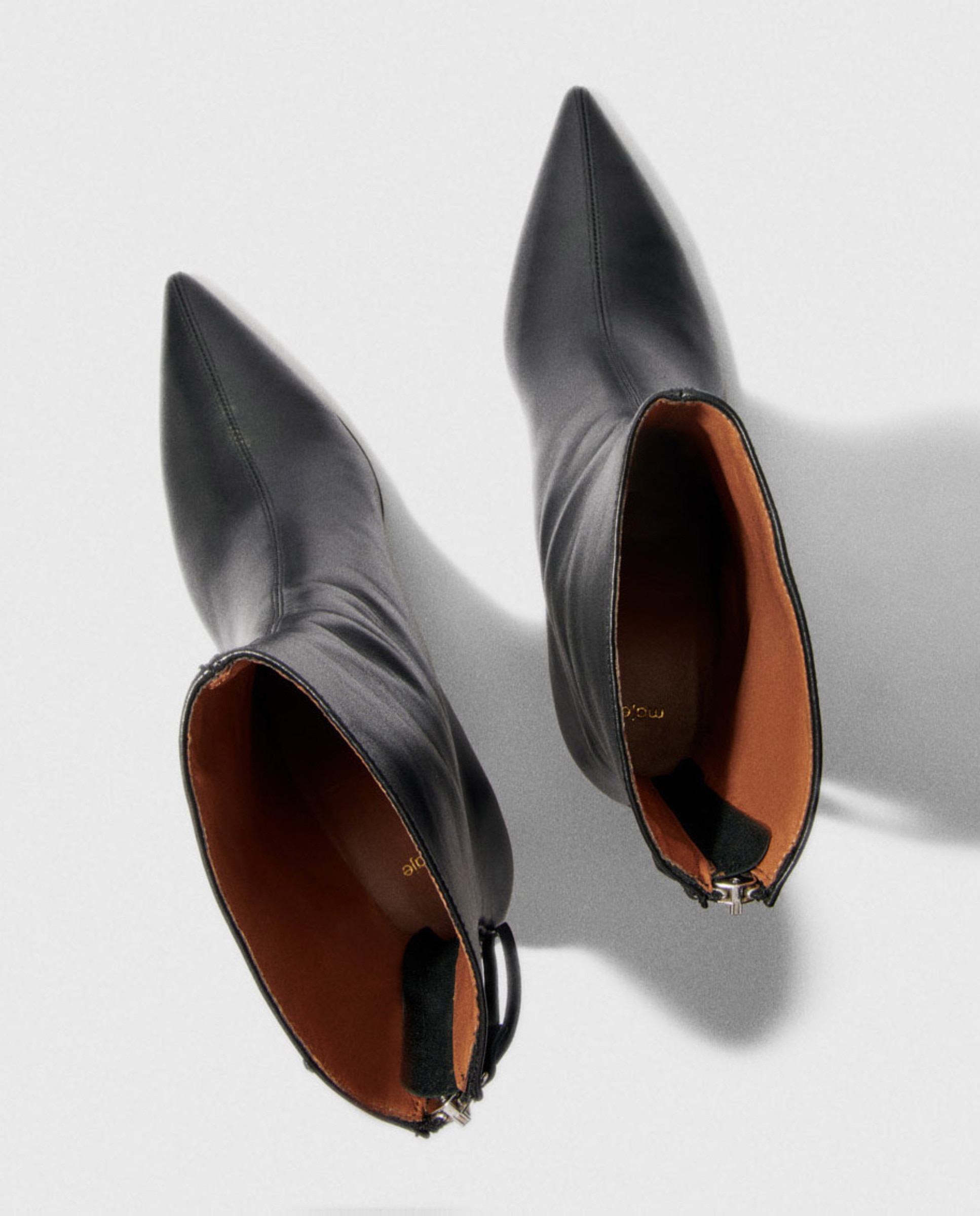 Botines básicos de mujer de cuero con tacón - Maje - Negro Negro-9