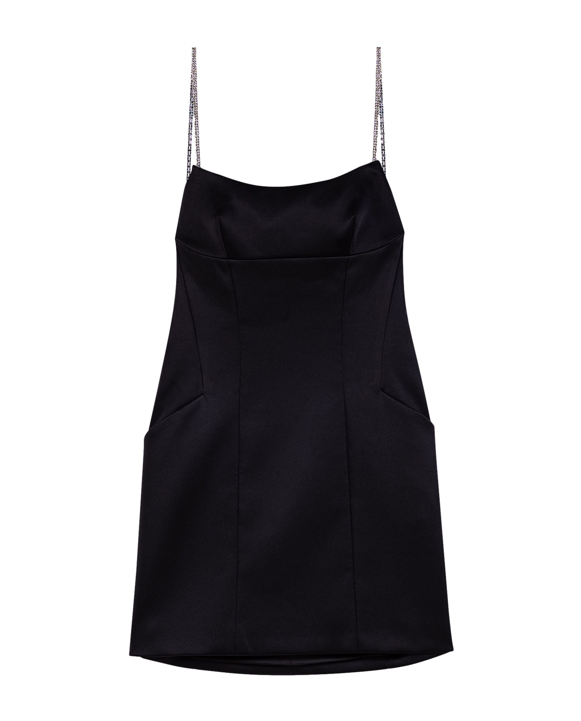 Vestido corto ajustado de satén sin espalda - Maje - Negro Negro-8