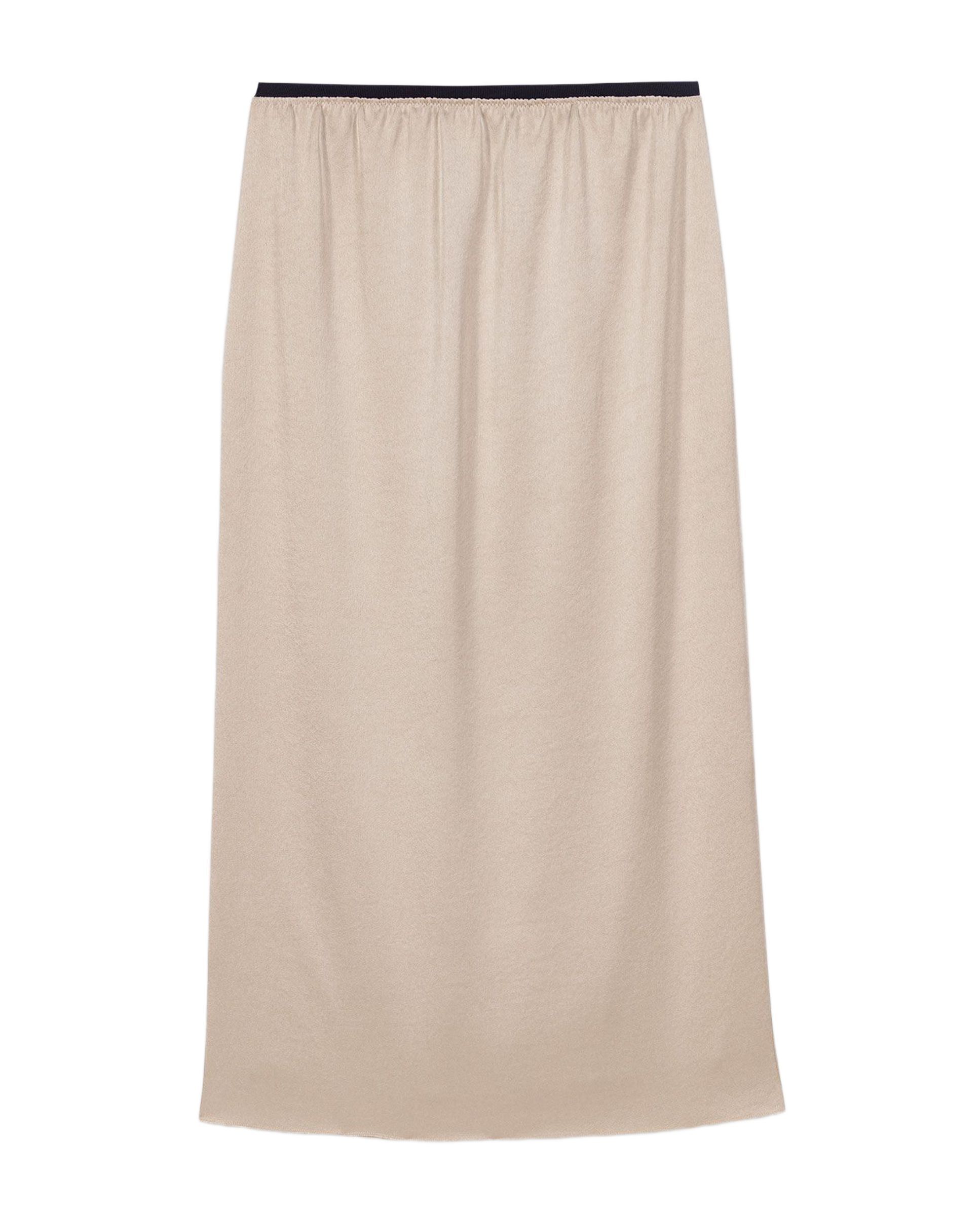 Falda midi lápiz de satén - Maje - Beige Beige-7