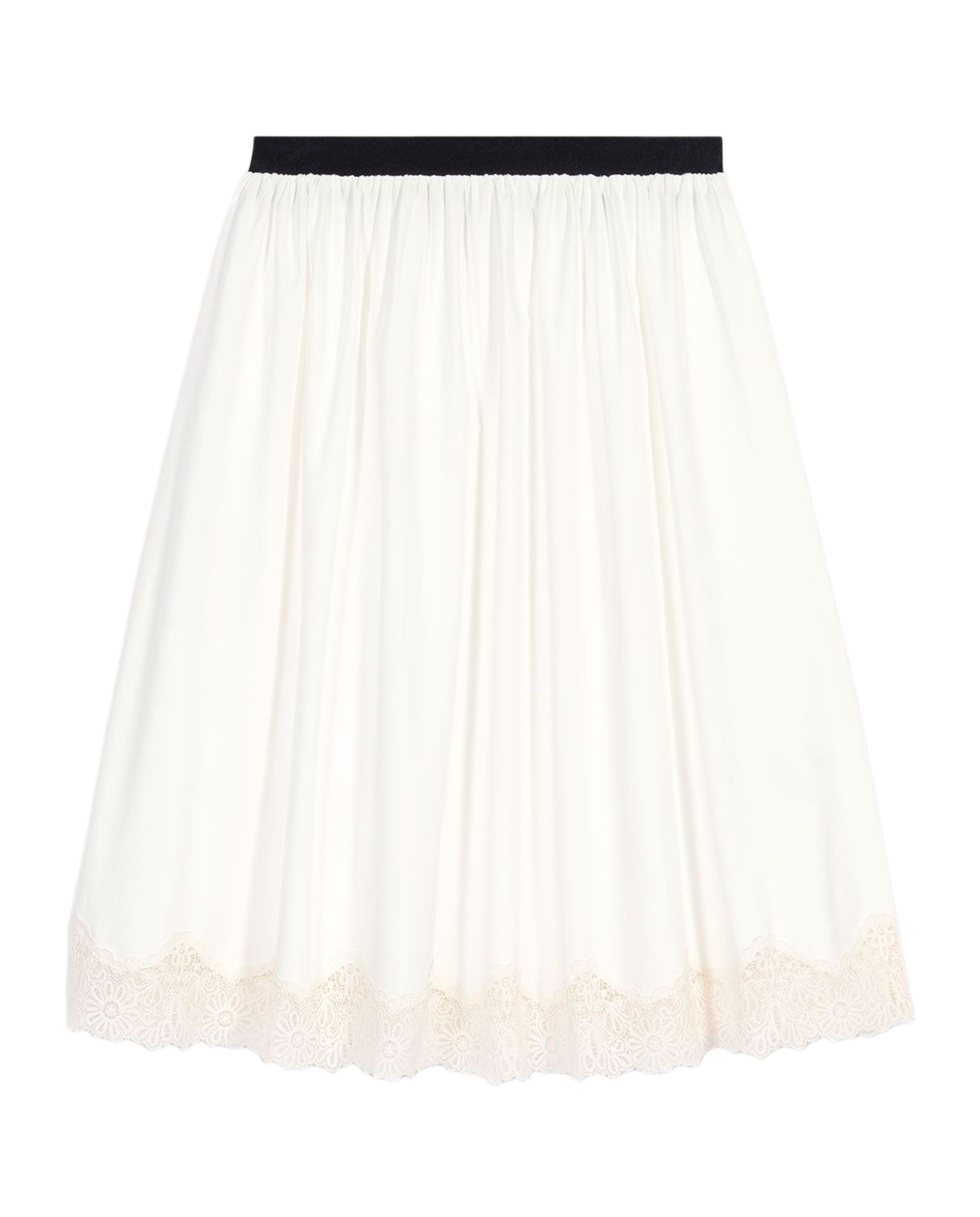 Falda midi de algodón con encaje - Maje - Blanco Blanco-8