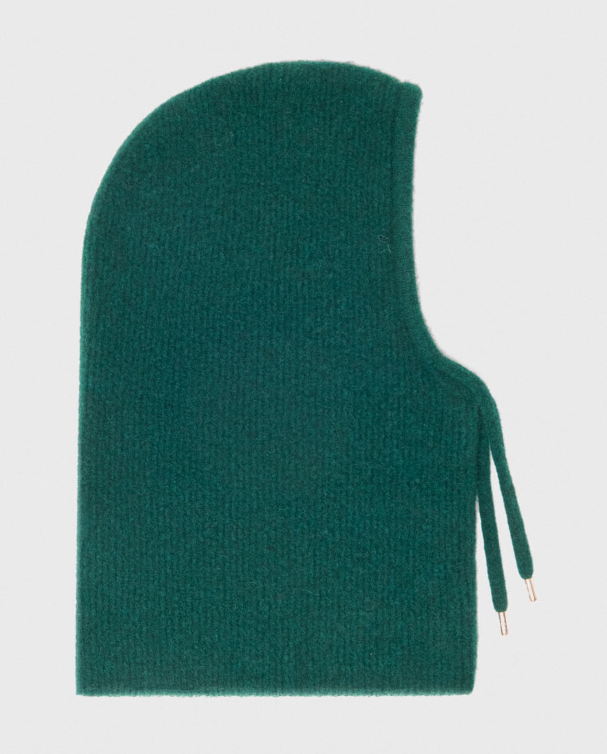 Pasamontañas de mujer en lana de yak, acanalado y ajustable - Maje - Verde oscuro Verde oscuro-6