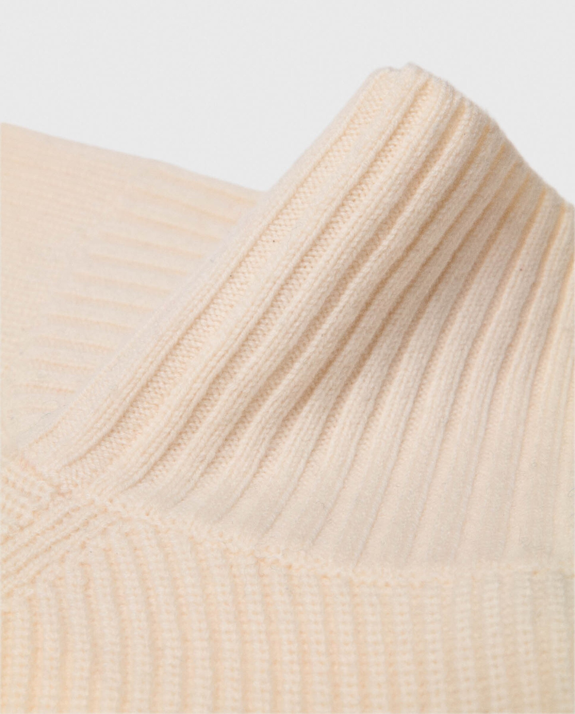 Cuello de mujer alto de punto acanalado con lazos laterales - Maje - Blanco Blanco-8